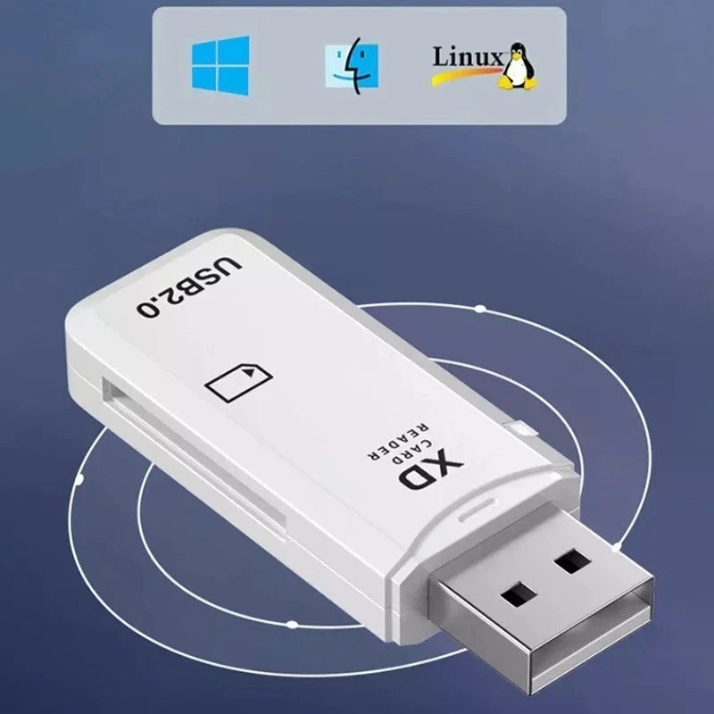XD Card Reader Photos Memory Adapter + USB C Converter for Olympus Fuji Cameras