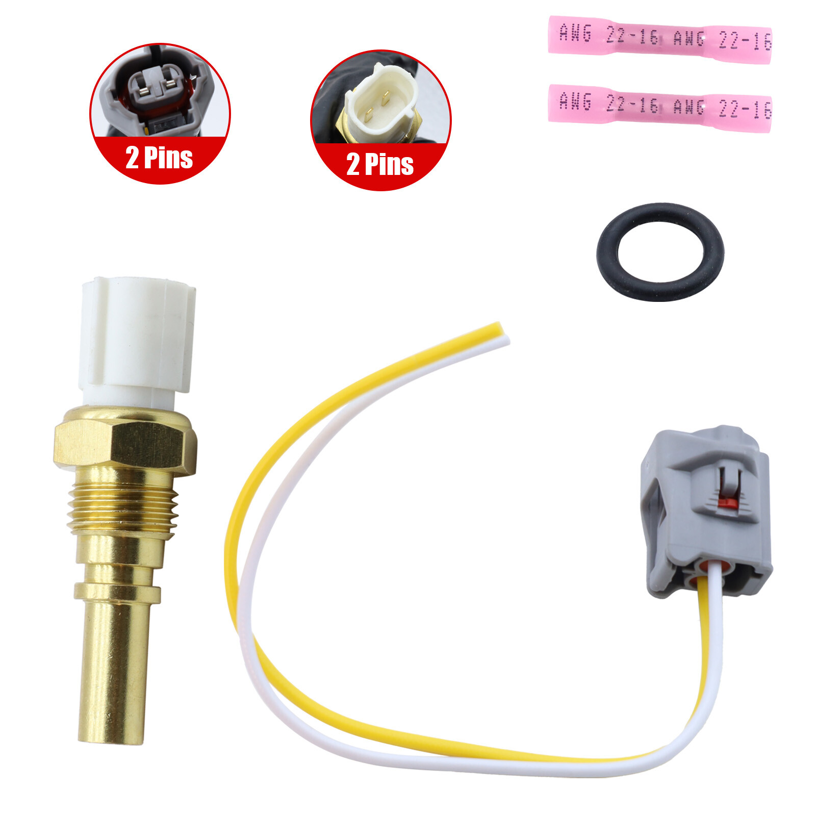 Radiator Coolant Temperature Sensor & Connector Set For Toyota Camry MR2 Lexus