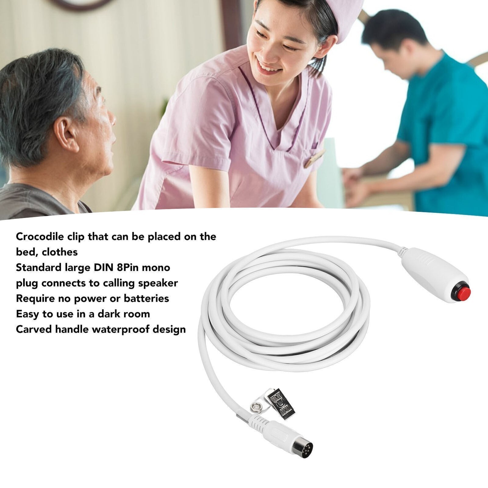 Nurse Call Cord Station Universal Replacement Emergency Push Button Cable Large