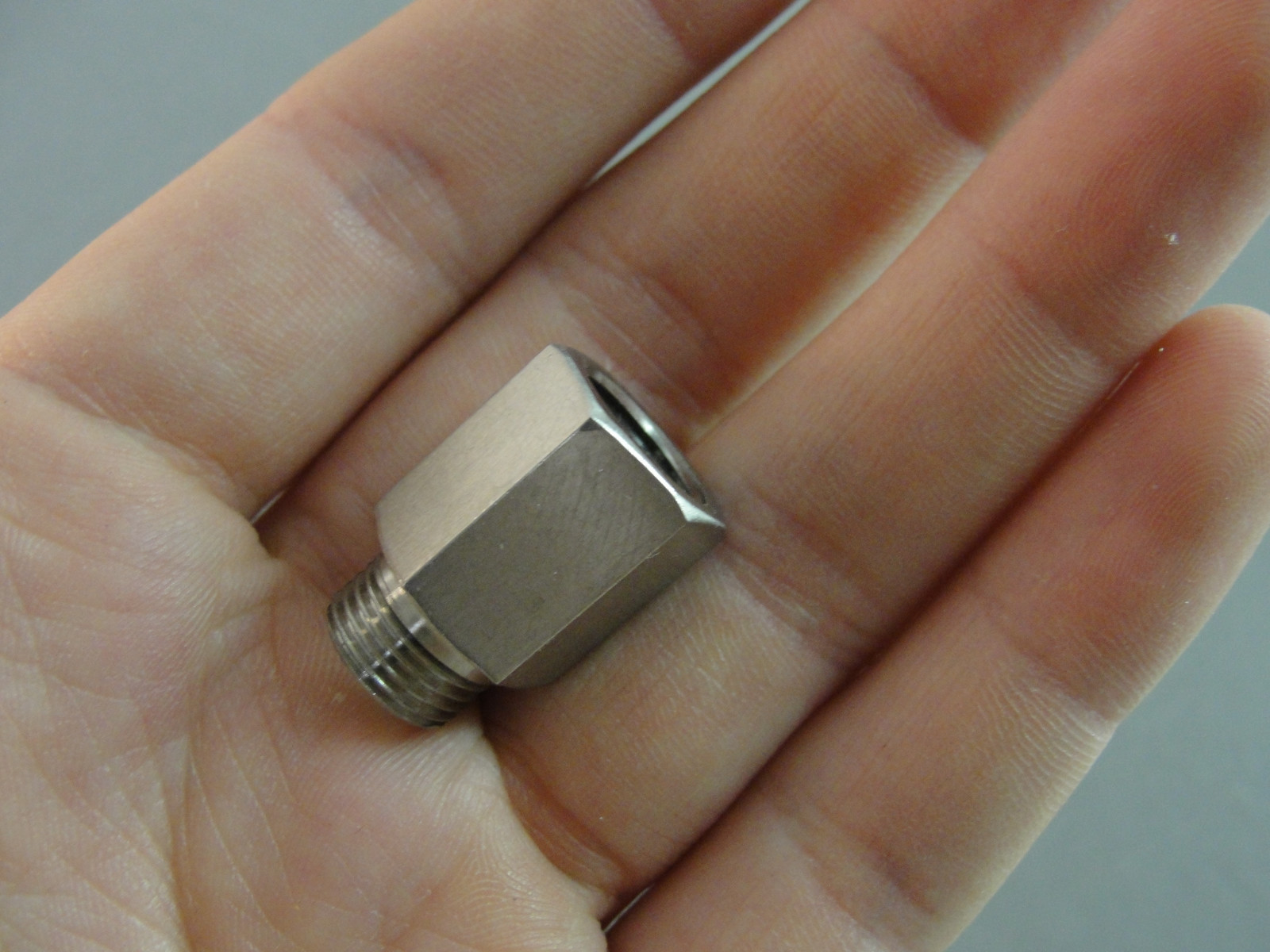 FESTO HYDRAULIC PNEUMATIC AUTOMATION STAINLESS STEEL 3/8" MALE FEMALE ADAPTER