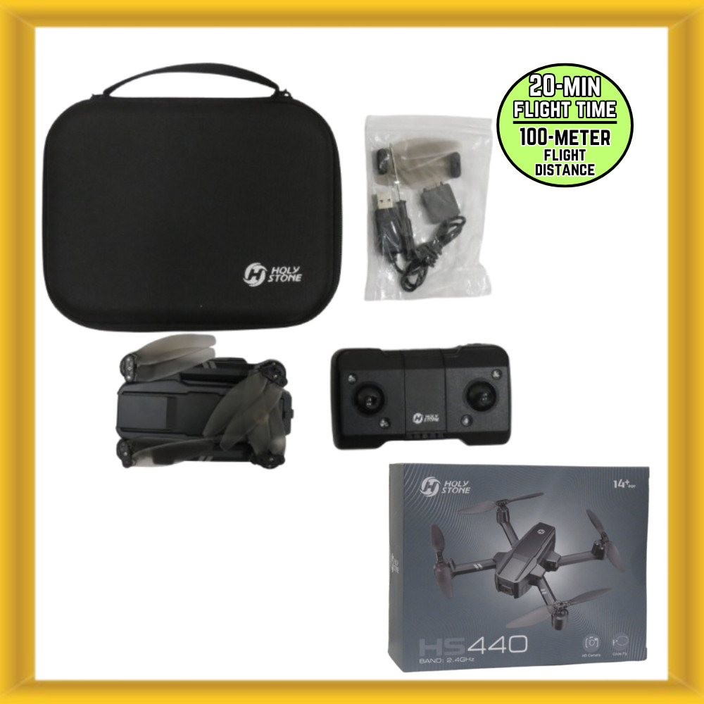 Holy Stone HS440 Foldable FPV Drone 1080P HD WiFi Long Battery Auto Hover + Case