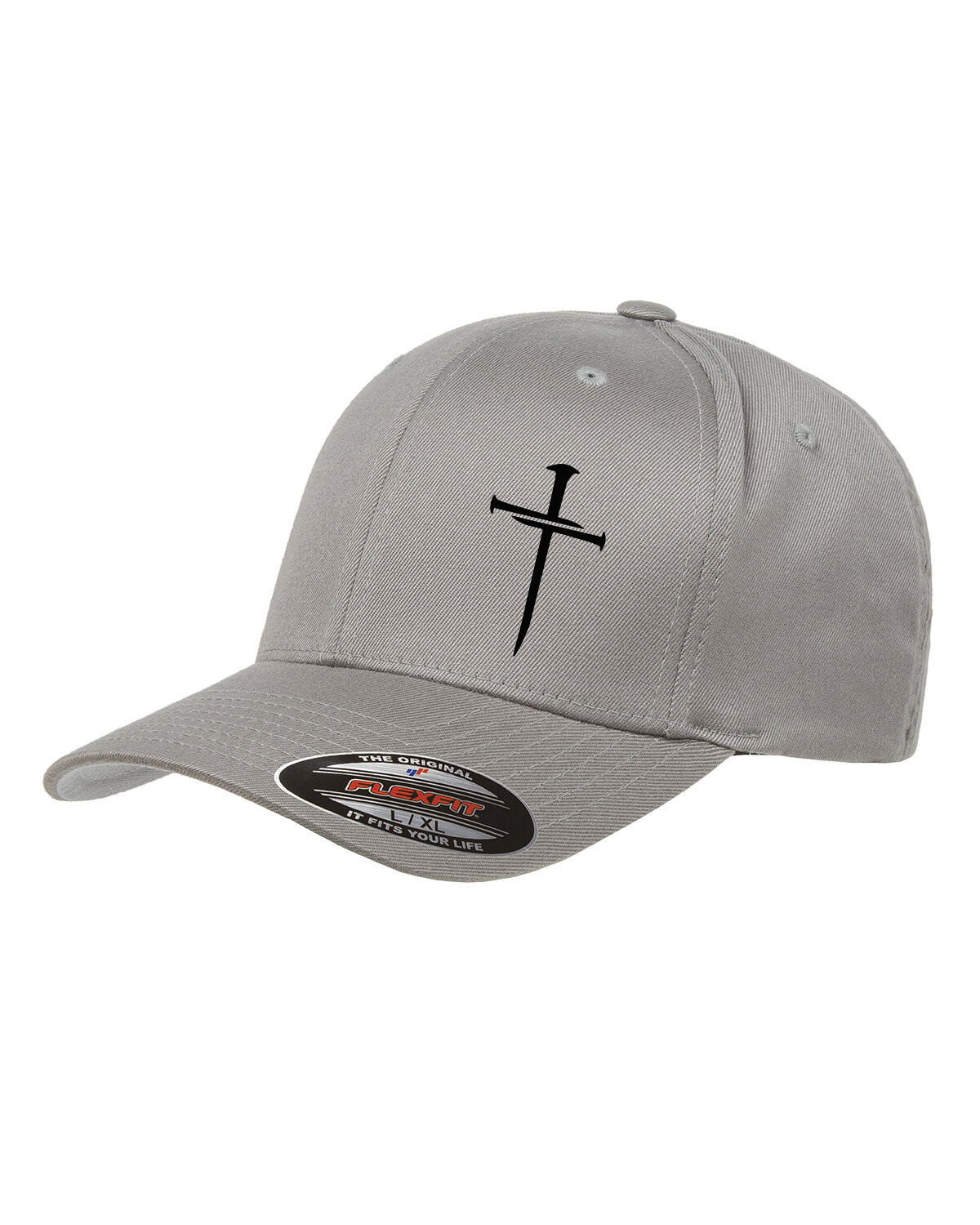 GOD THREE CRUCIFIXION NAIL CROSS RELIGION FLEXFIT HAT *FREE SHIPPING in BOX*
