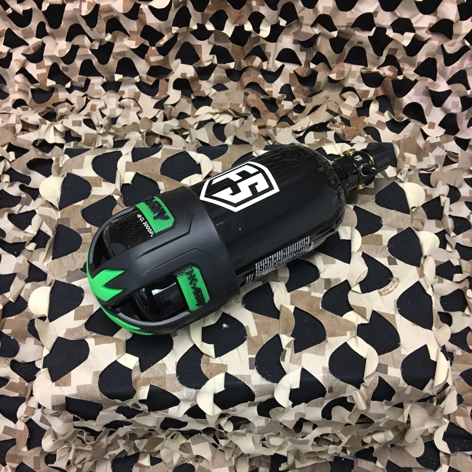 NEW HK Army VICE Paintball Tank Grip Butt Cover 2.0 - Swirl Black/Neon Green