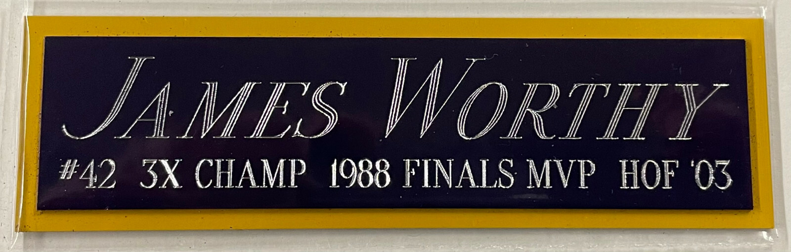 JAMES WORTHY LAKERS NAMEPLATE AUTOGRAPHED Signed Basketball-JERSEY-PHOTO-FLOOR