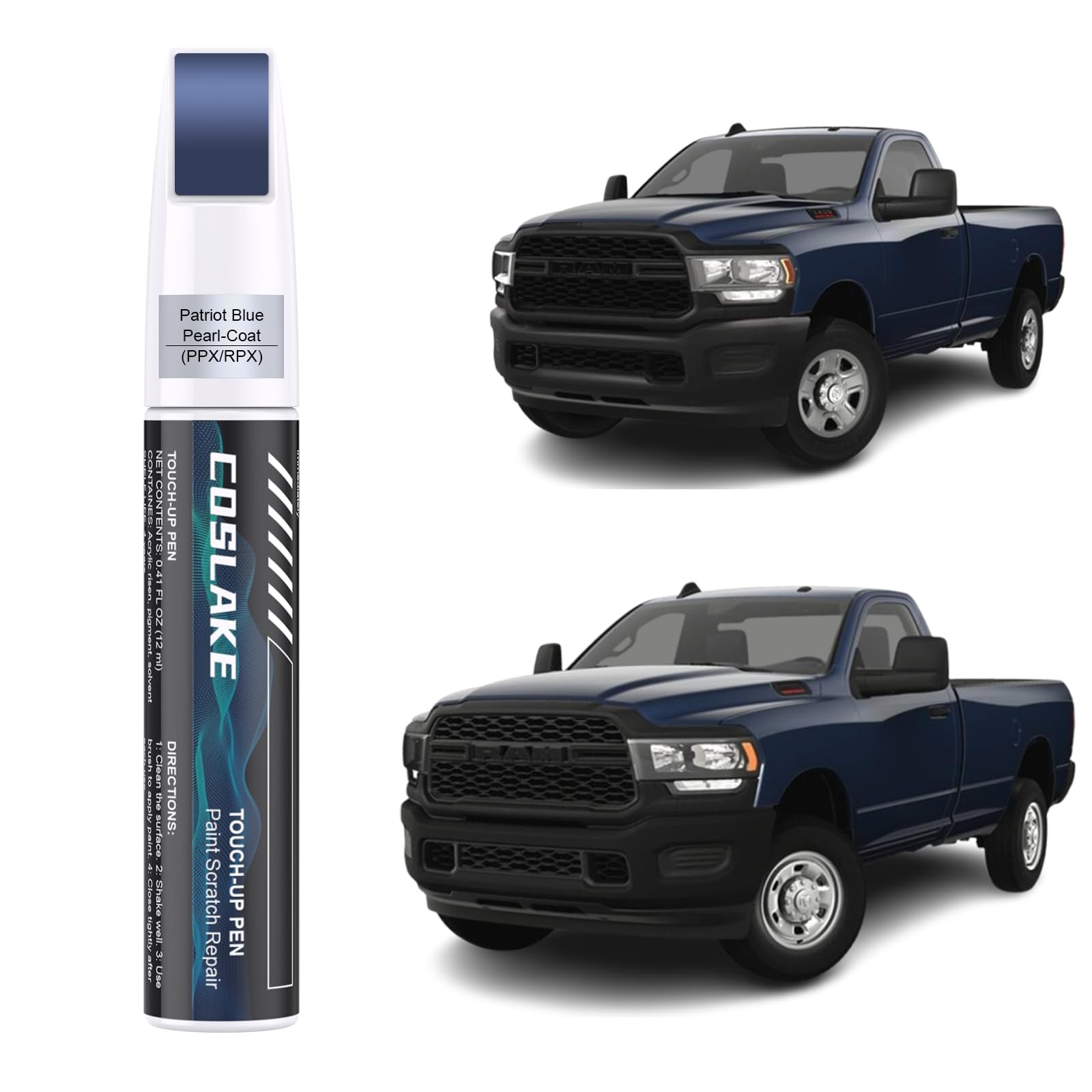 COSLAKE Car Touch Up PaintPatriot Blue Pearl-CoatPPX/RPX for Dodge Ram, Car