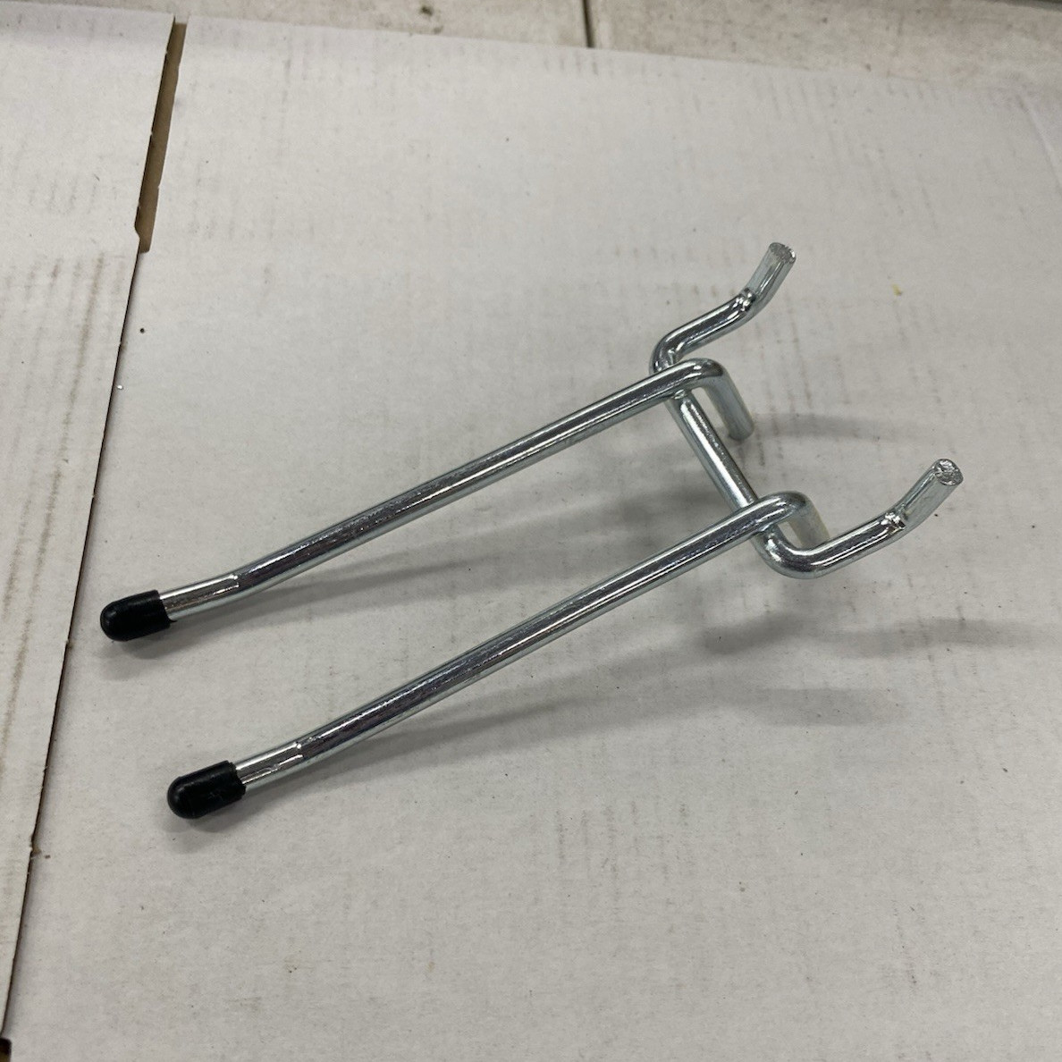 PACK OF 38 Pegboard 5” double prong double hook with safety cap 1/4” diameter