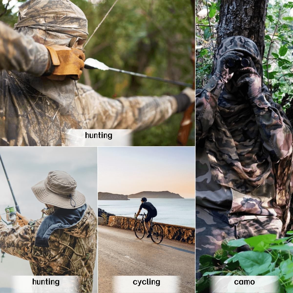Camo Balaclava Face Mask with Mesh Breathable Holes,Windproof UV Protection