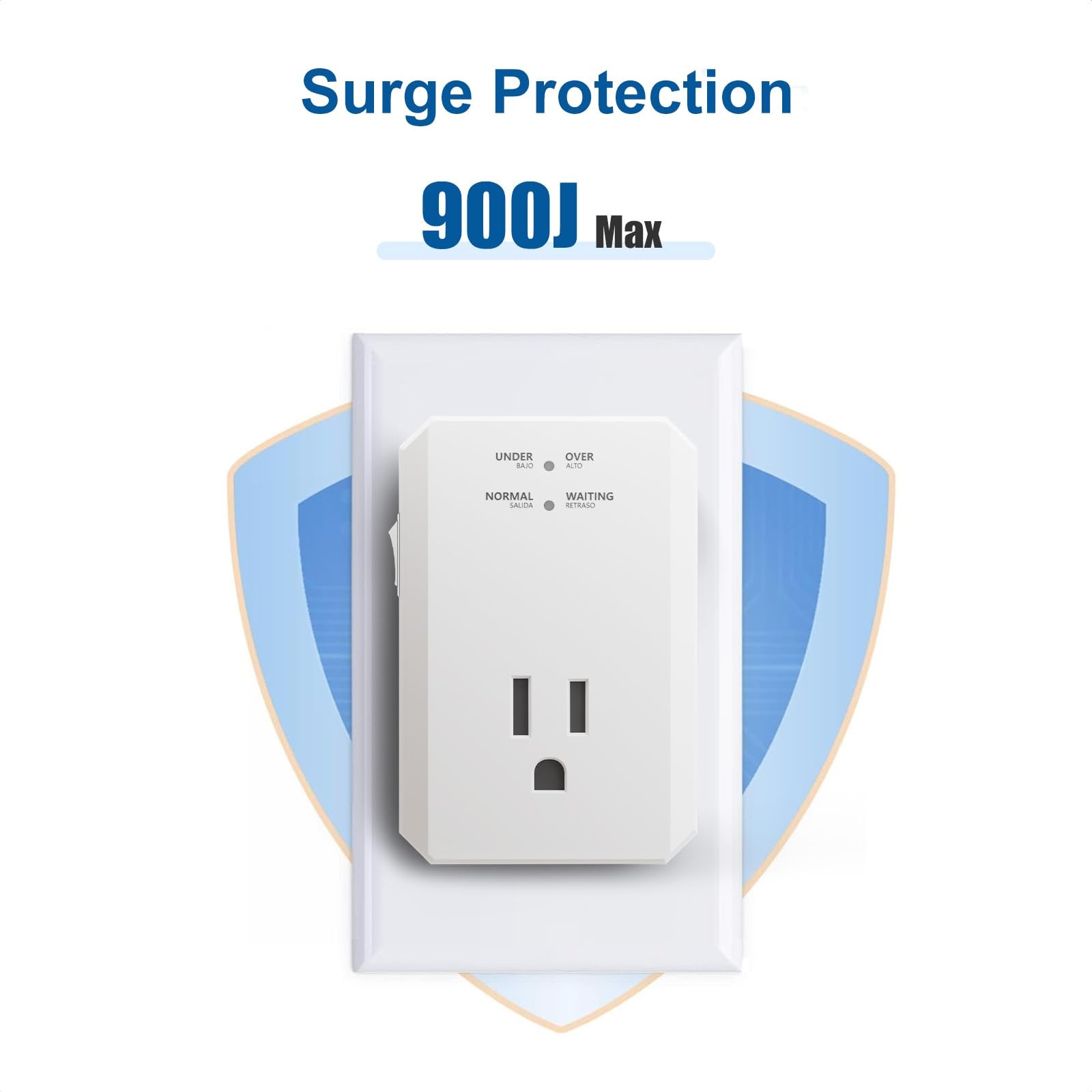 BSEED Single Outlet Surge Protector, Small Protector Wall 120-1 Pack
