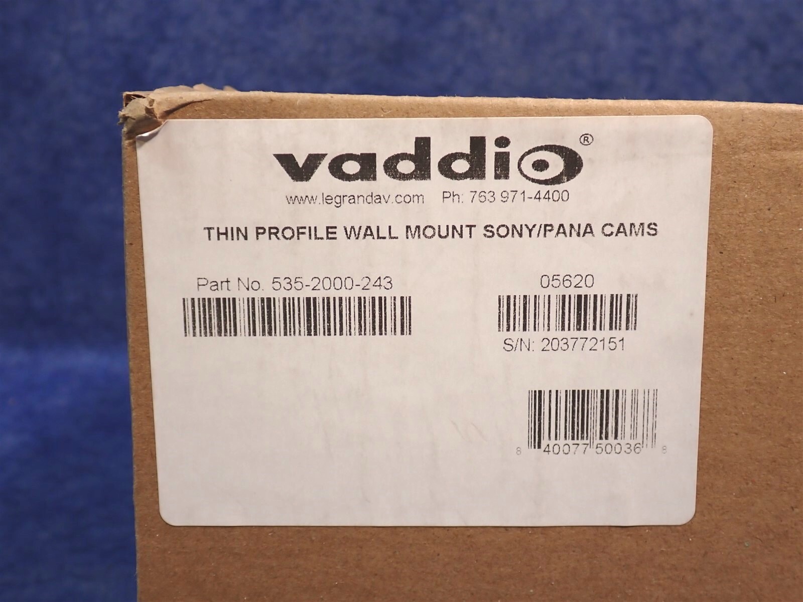 Vaddio 535-2000-243 Thin Profile Wall Mount for Sony, Panasonic PTZ Cameras G169