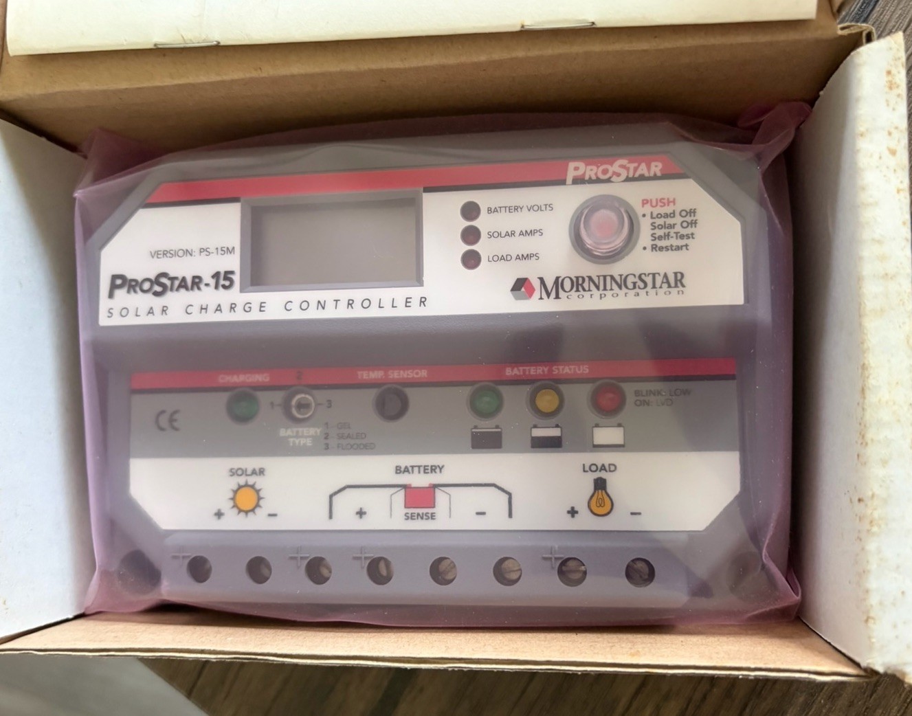 Morningstar ProStar PS-15-M Solar Charge Controller New