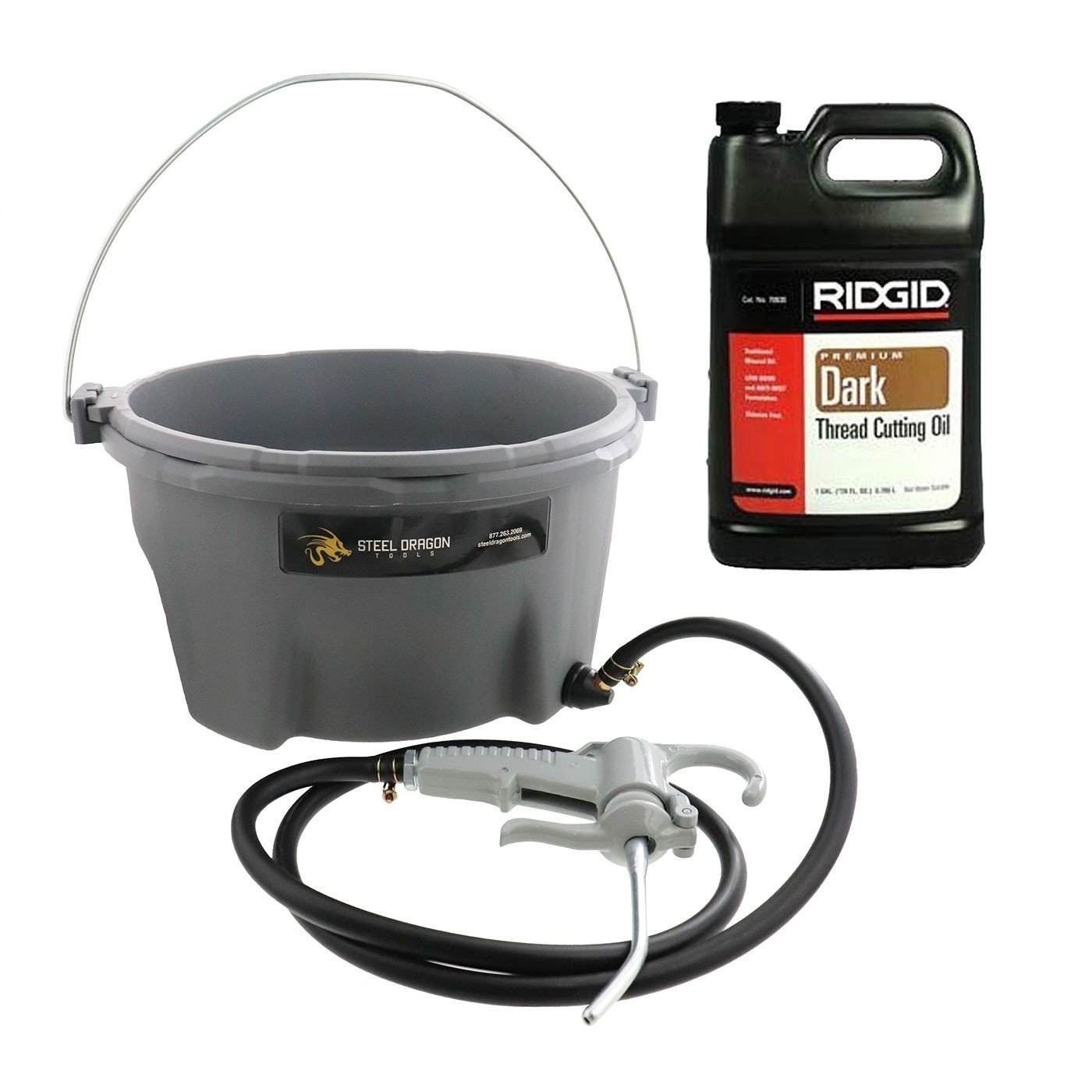 Steel Dragon Tools® 418 Oiler Oil Bucket & 1 Gallon Premium Dark Threading Oil