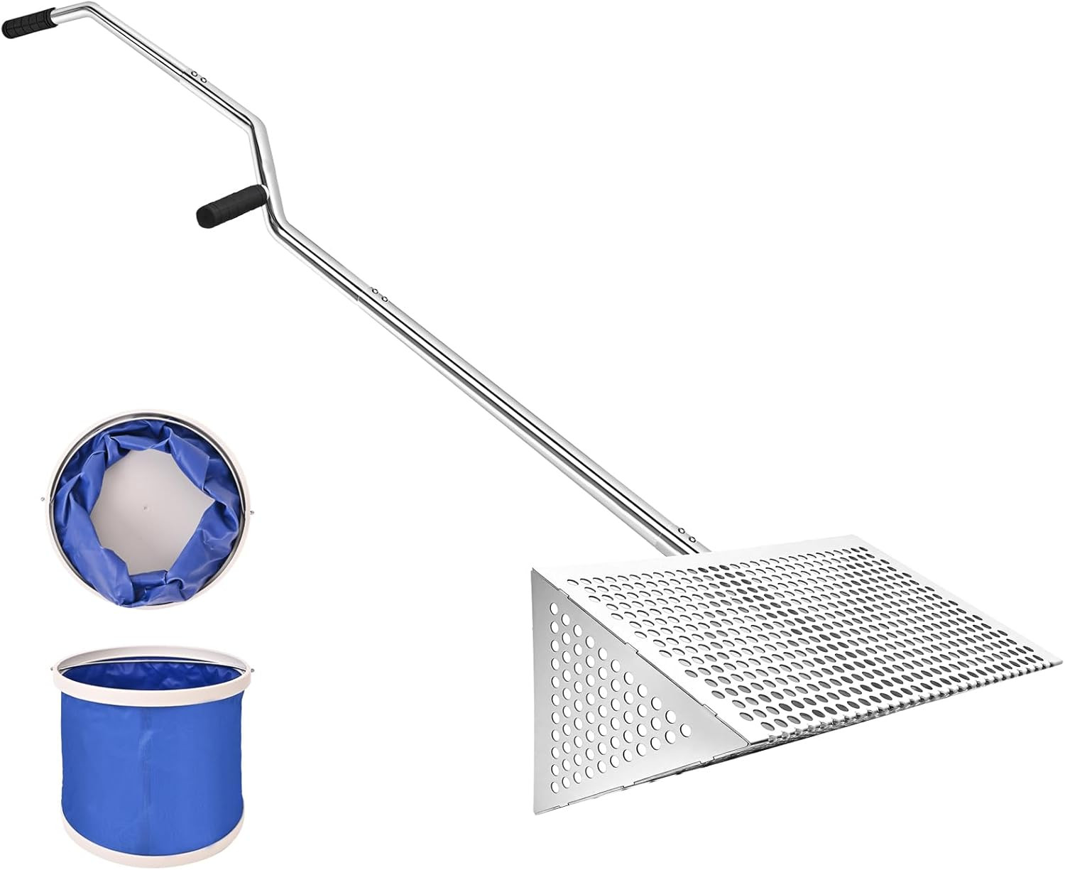 Sea Flea Rake for Beach - Premium 304 Stainless Steel Sand Sifter W 48'' Ergonom