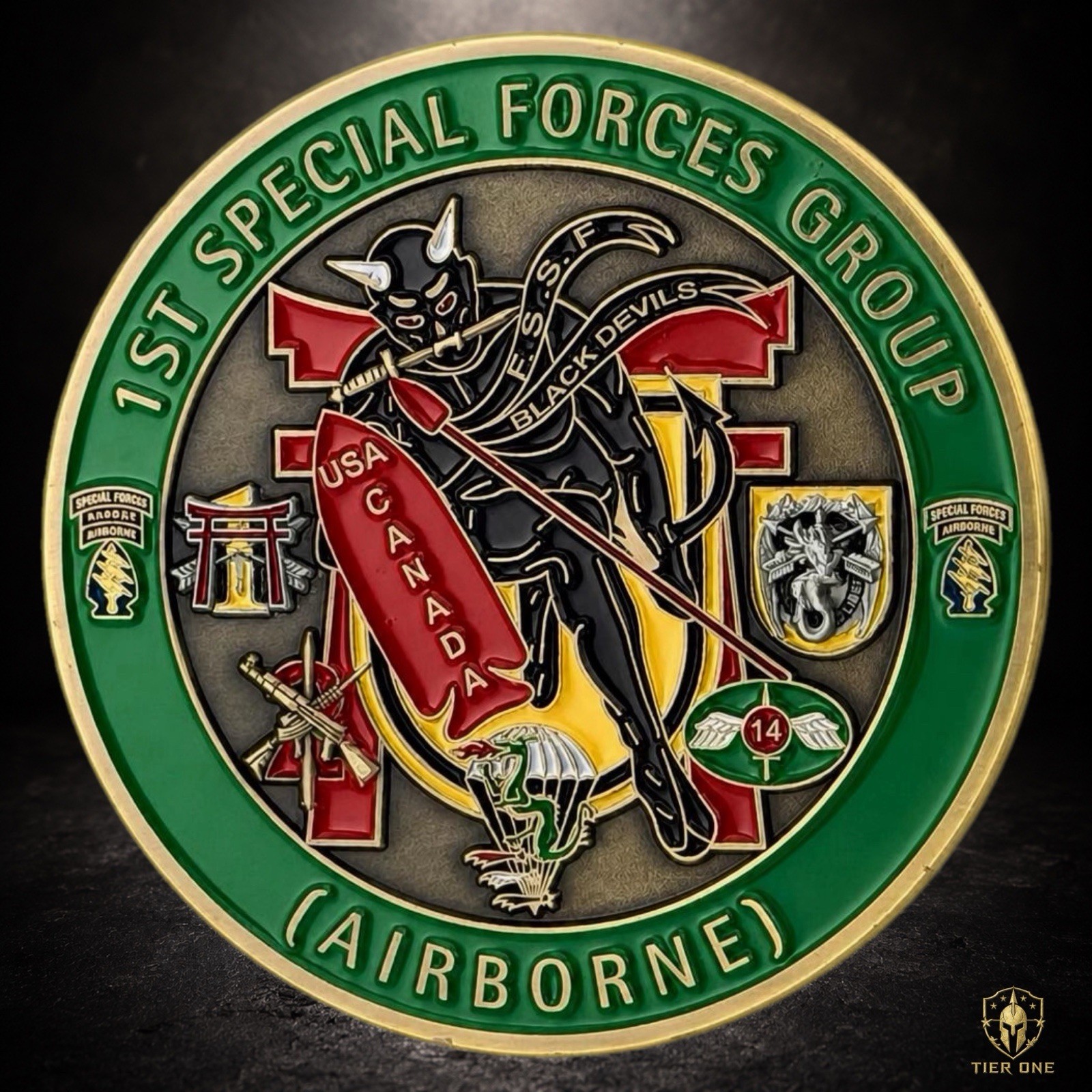 1st Special Forces Group Green Beret Challenge Coin ABN Ranger 2.5” 1st SFG(A)