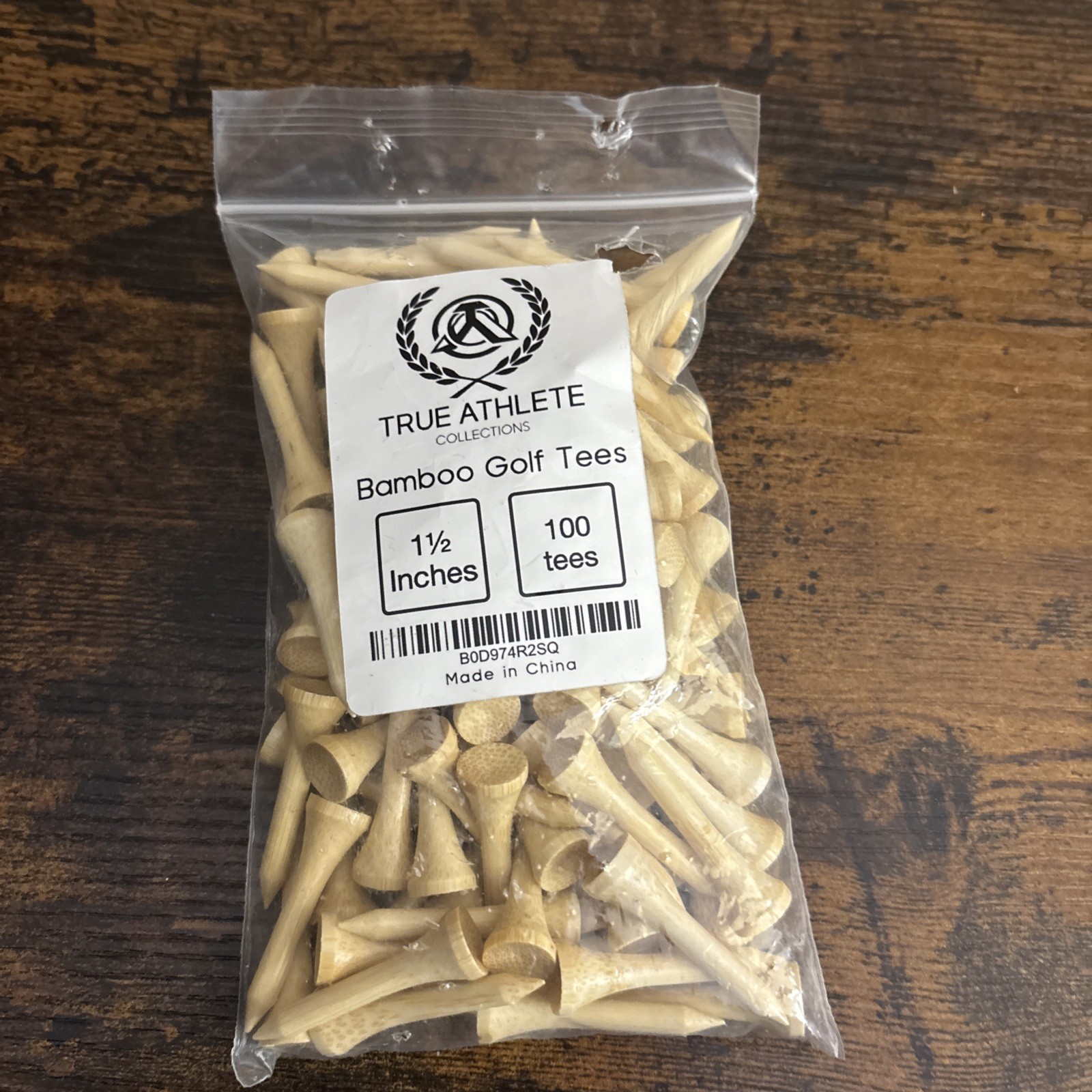 100 Count Bamboo Golf Tees,Natural Wood Color, Wholesale, Bulk Pack. 1 1/2 inche