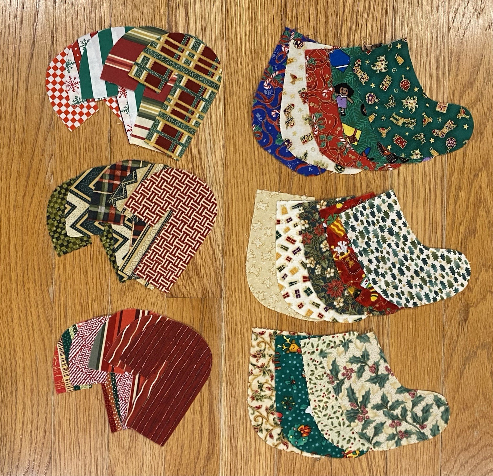 29 Laser-Cut Christmas Appliqué Quilt Shapes Candy Canes & Stockings