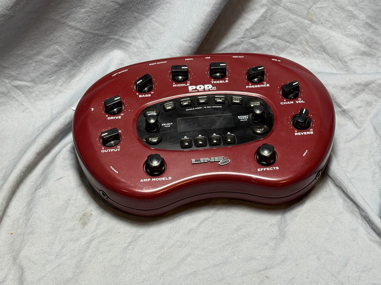 Line 6 POD XT Guitar Amp Modeler Multi Effects Processor Red AS IS Parts