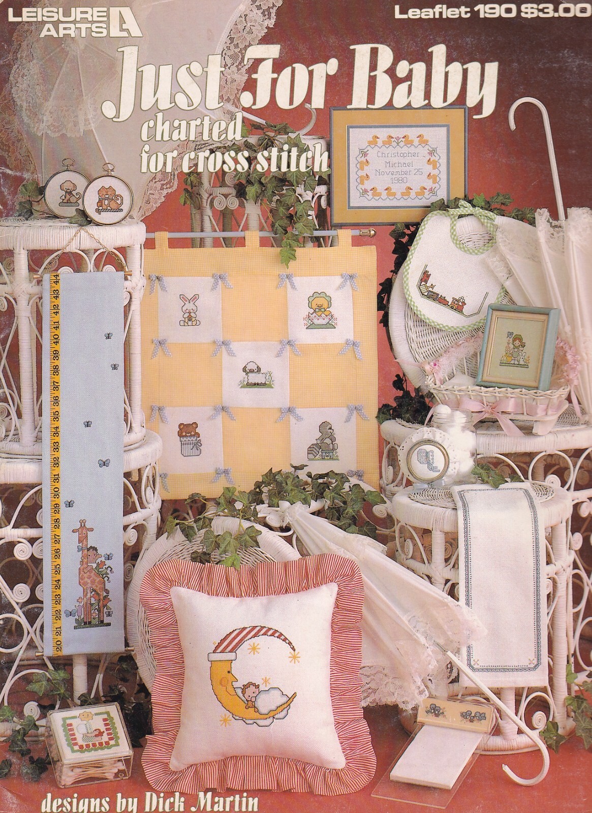 JUST FOR BABY Cross Stitch Pattern Leisure Arts Leaflet 190