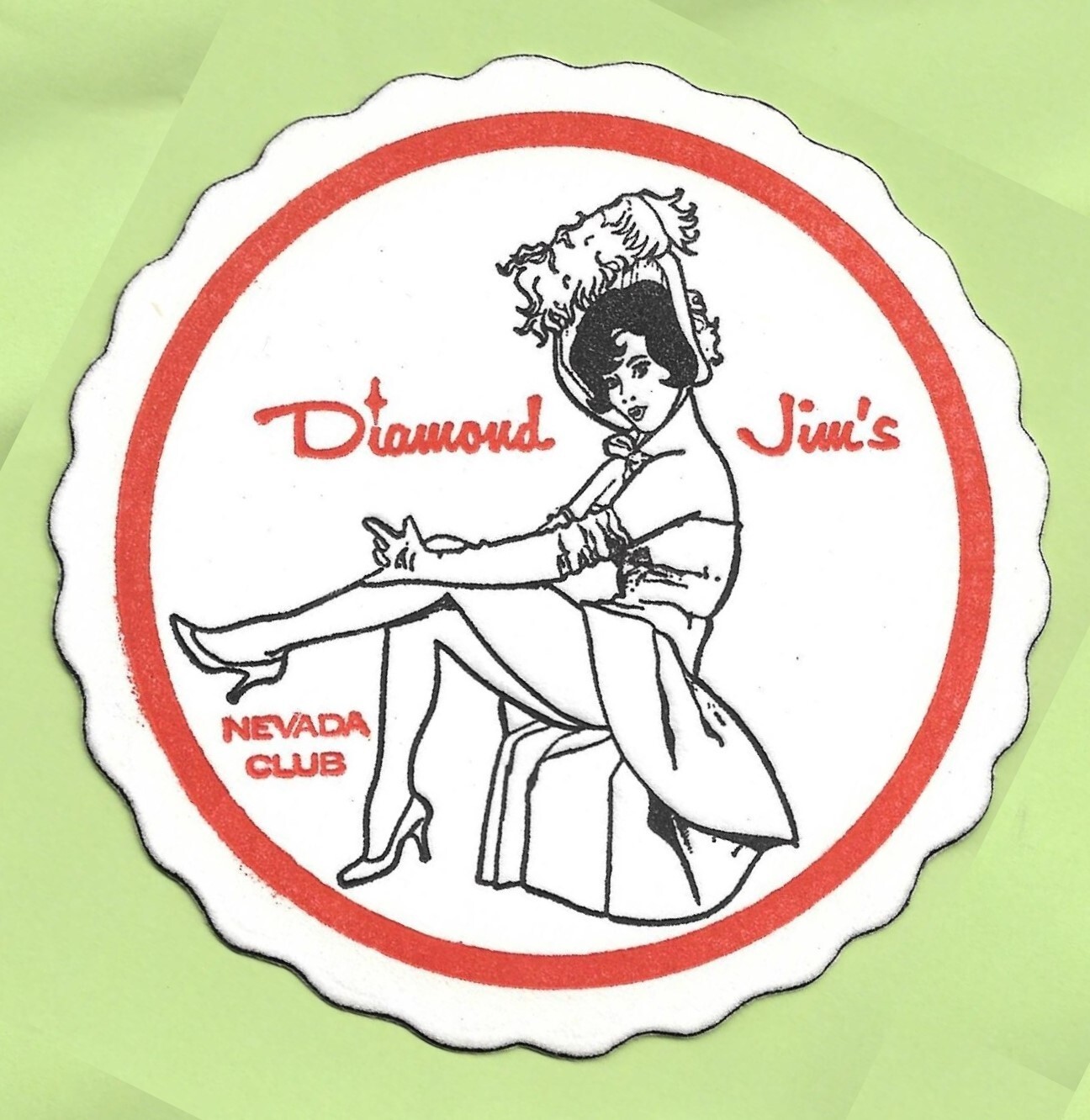 1960s Diamond Jim's Nevada Club Casino Las Vegas Cocktail Drink Coaster NOS Vtg