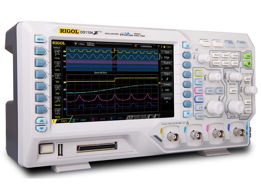 Rigol DS1104Z-S Plus 100 MHz Digital Oscilloscope with 4 Channels and 16 Digital