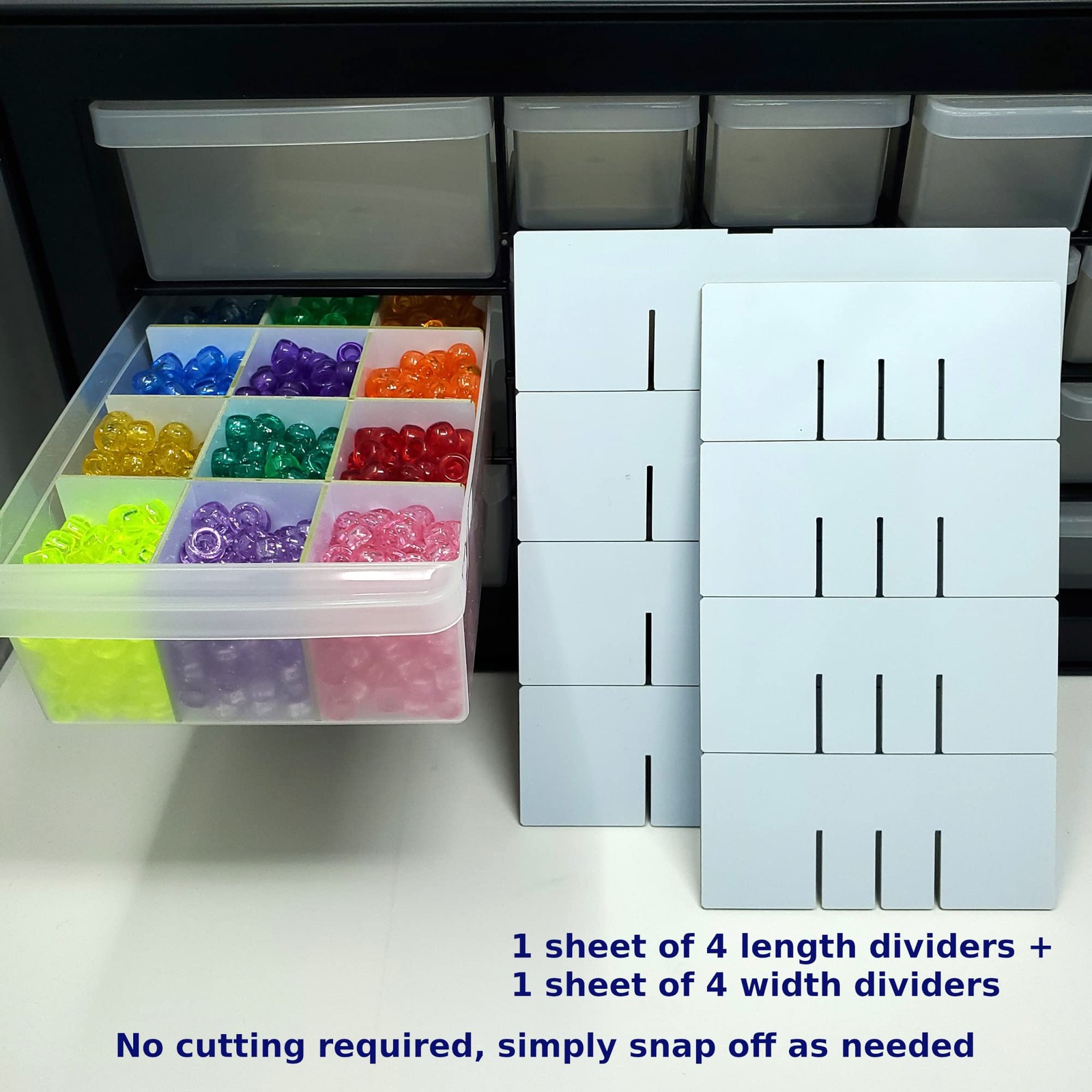 (4 Length + 4 Width Pieces) Large Drawer Configurable Dividers with IRIS USA ...