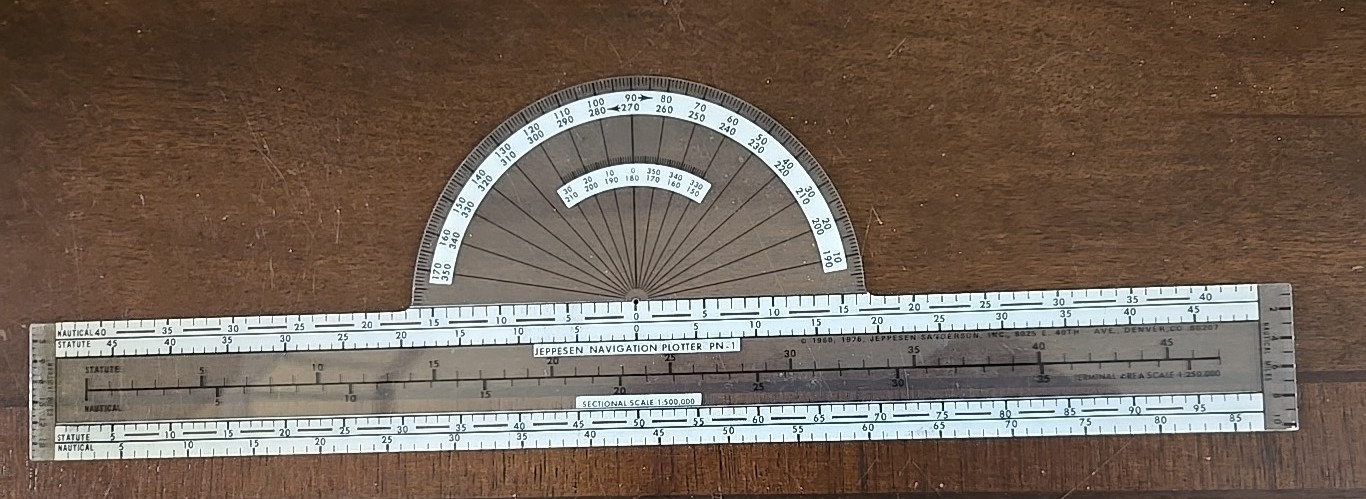 Vintage Jeppesen PN-1 Flight Navigation Plotter