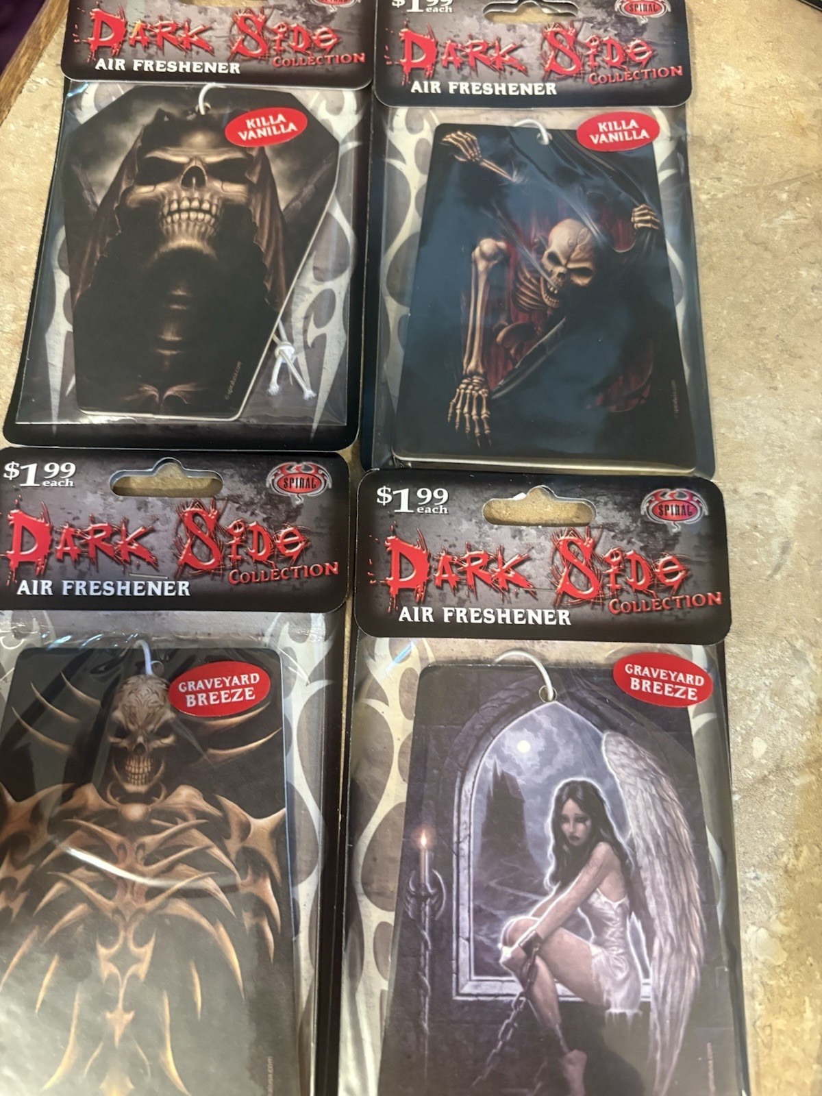NOS Lot of 4 Air Freshners from Spiral Dark Side Collection 2008 unopened new
