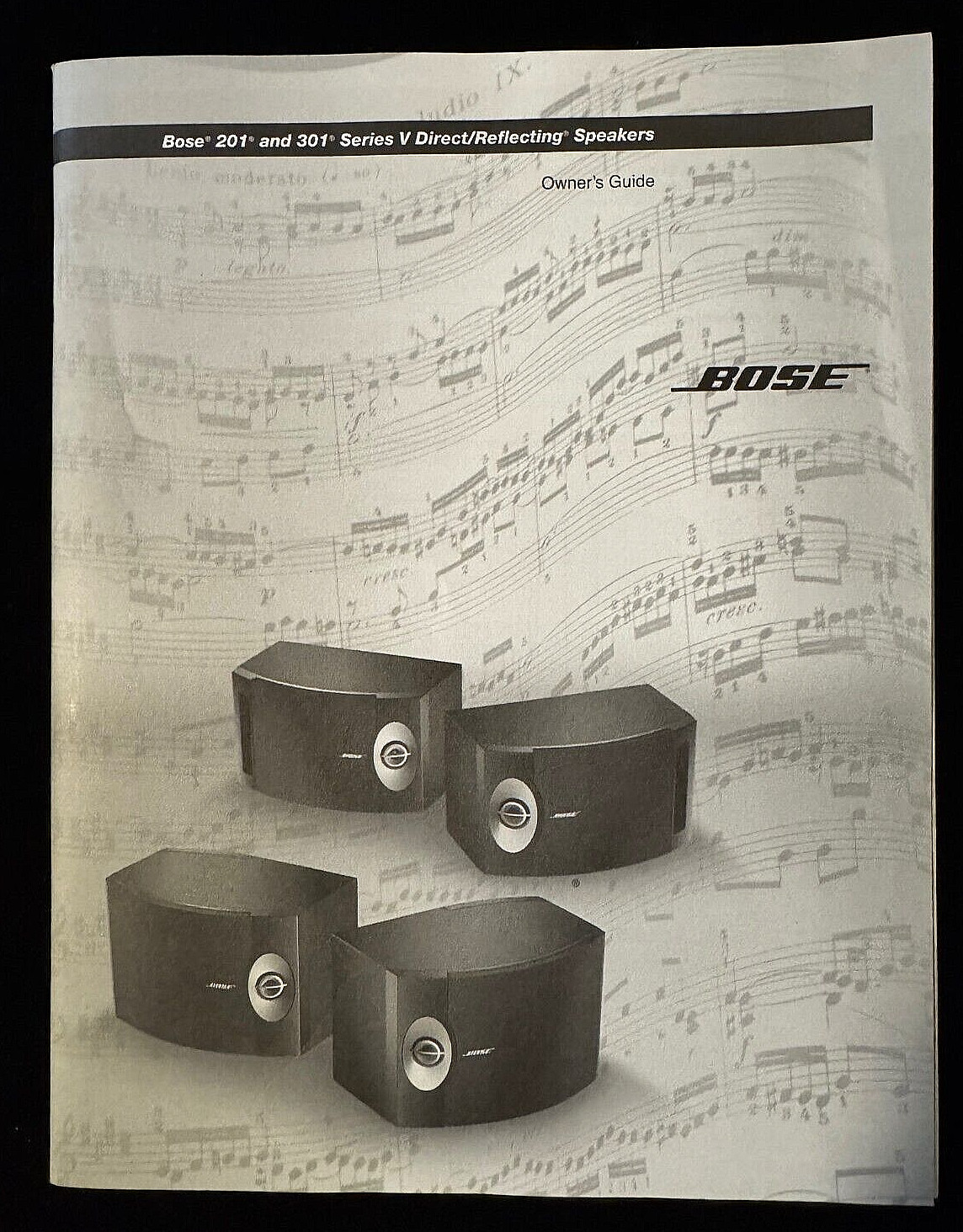 Bose 201 and 301 Series V Speakers System Owner's Guide Manual OEM Booklet