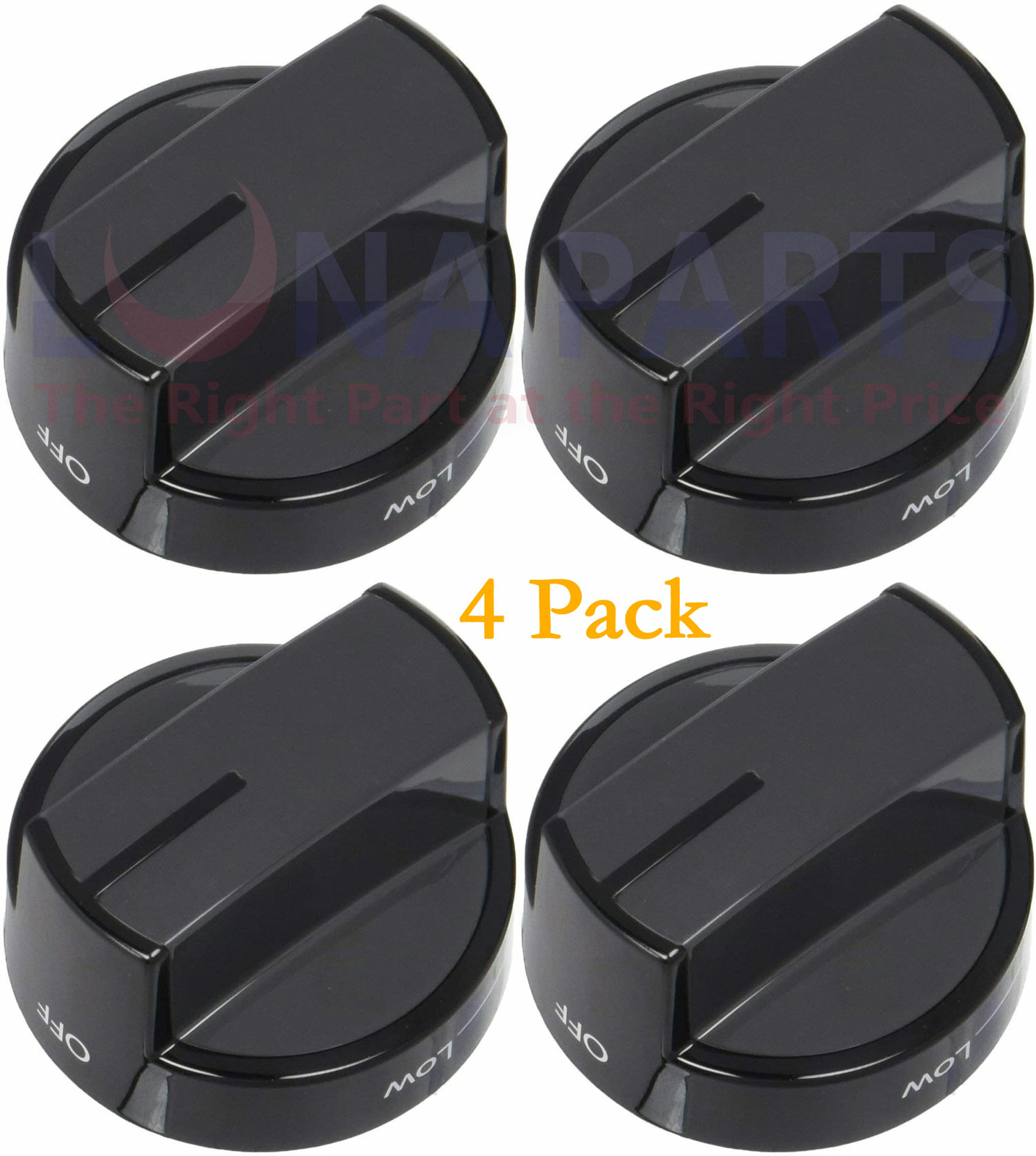 4 Pack W10339442 for Whirlpool Gas Range Knob WPW10339442 PS3507188 AP6019877