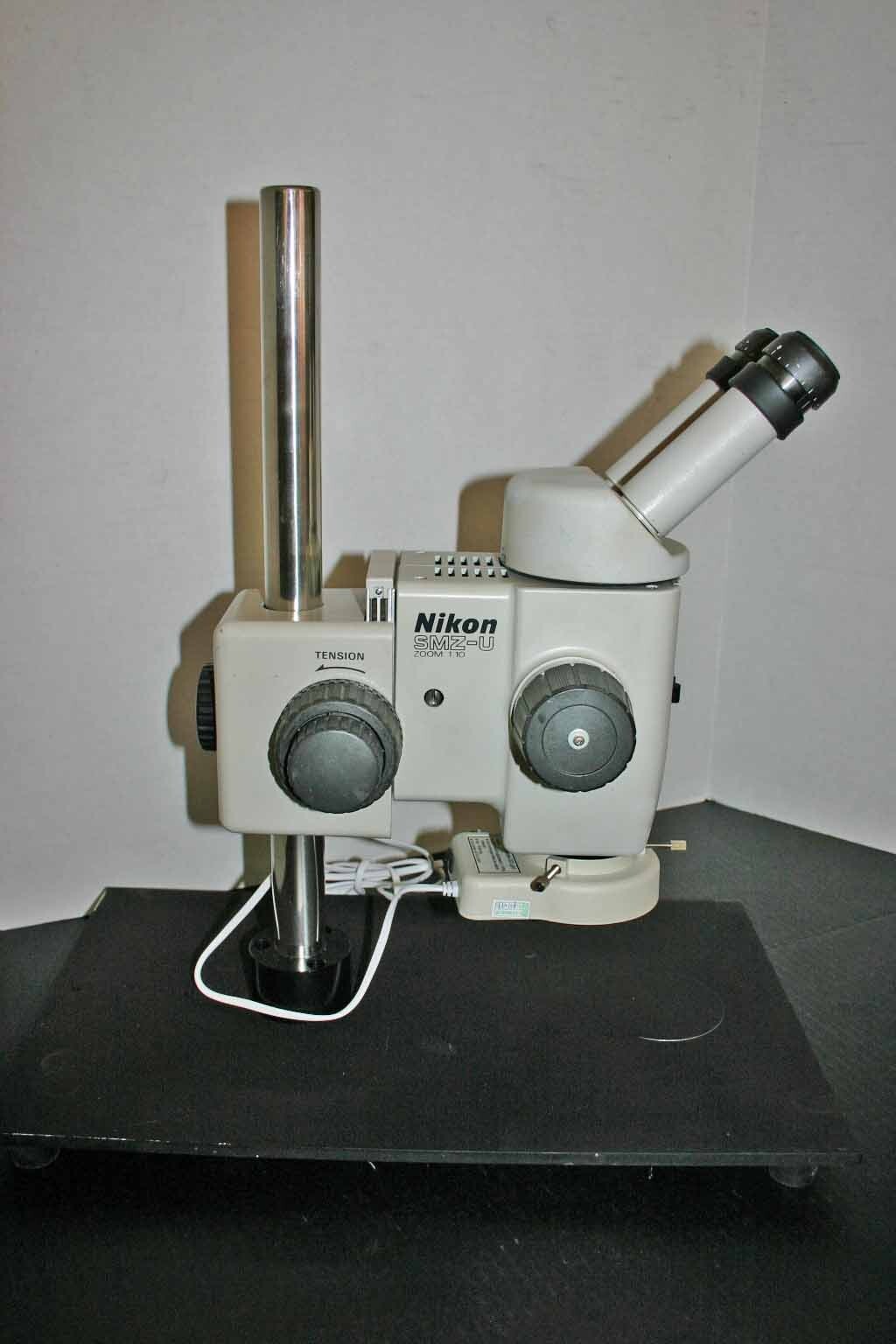 Nice Nikon SMZ-U Stereozoom Microscope Pole Stand Ring Light 7-75X