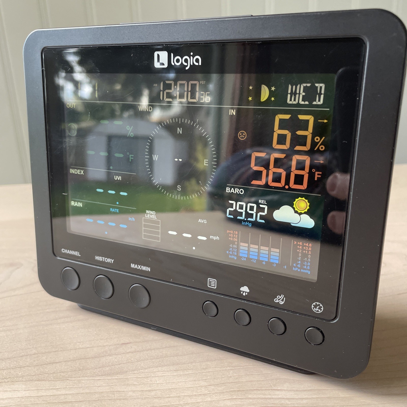 Logia 7-in-1 Wi-Fi Weather Station Display Weather Monitoring Display & A/C Cord