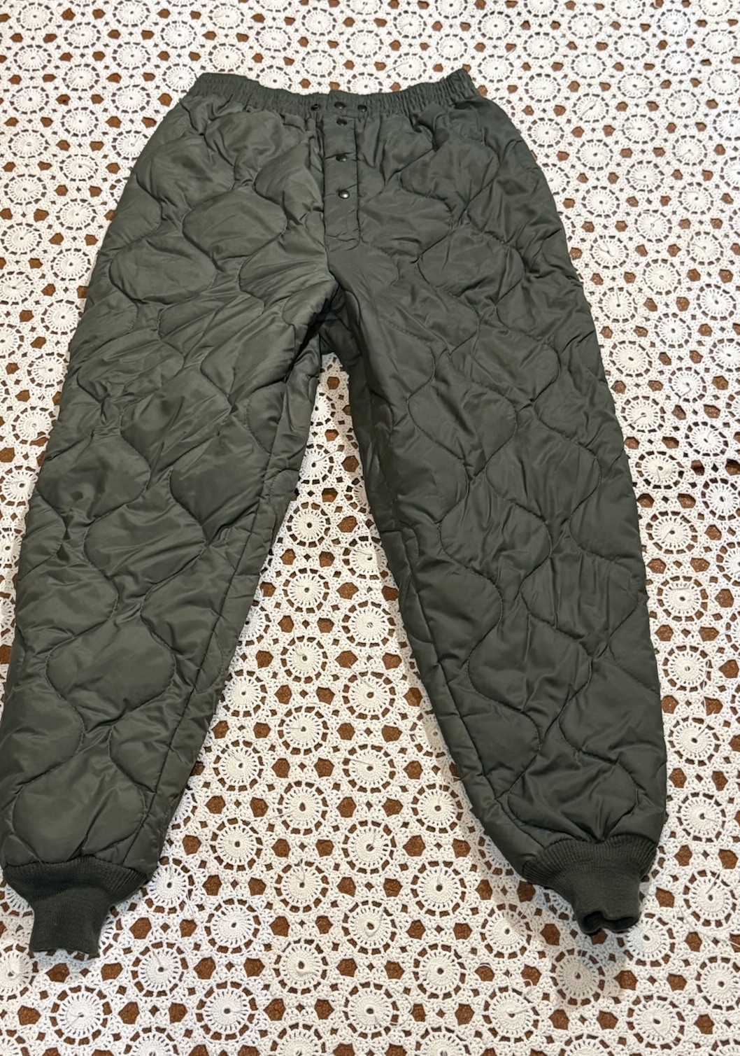 Vintage USAF US Air Force CWU-9/P Flyers Trousers Liner Quilted Pant Medium