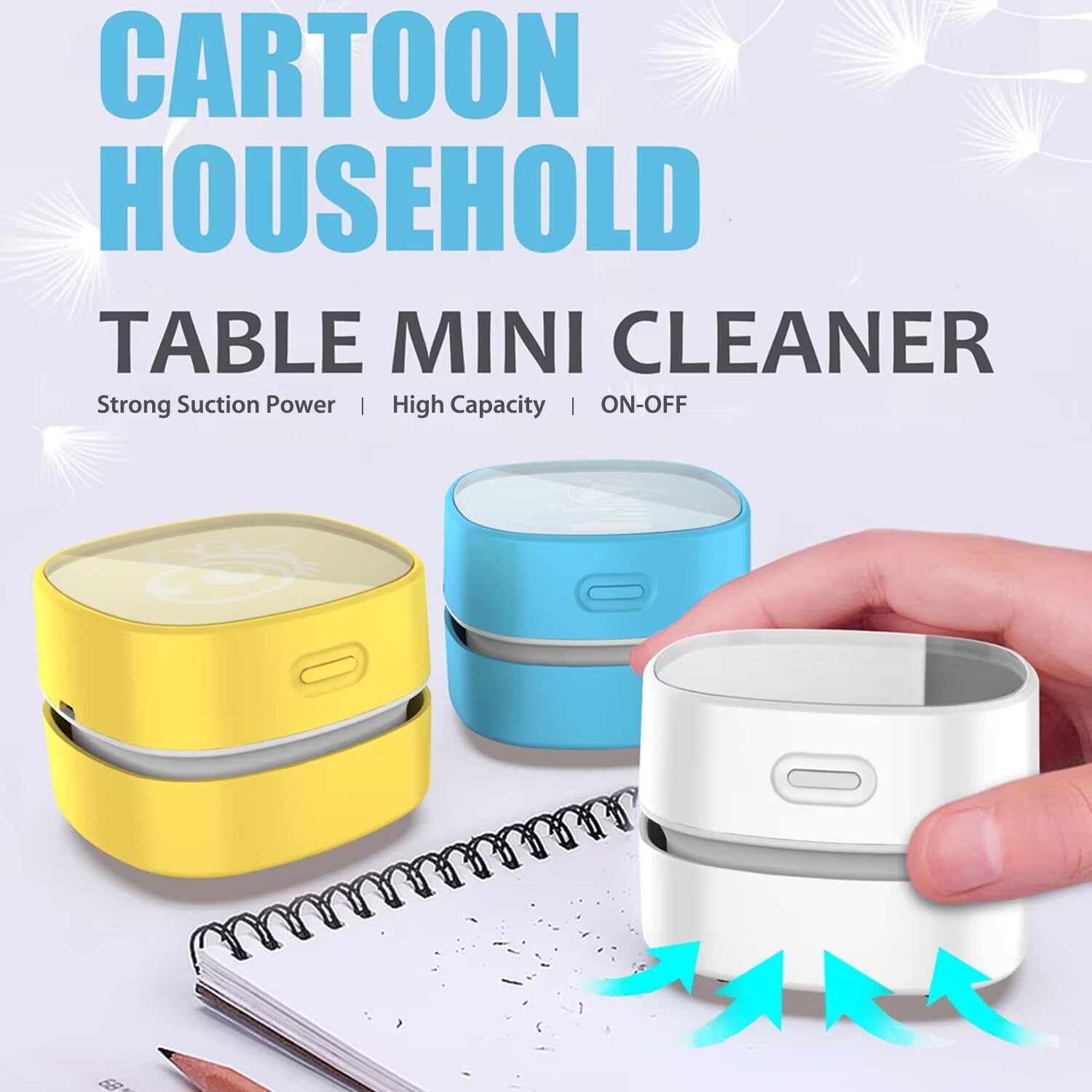ODISTAR Desktop Vacuum Cleaner Mini Table Sweeper 360° White
