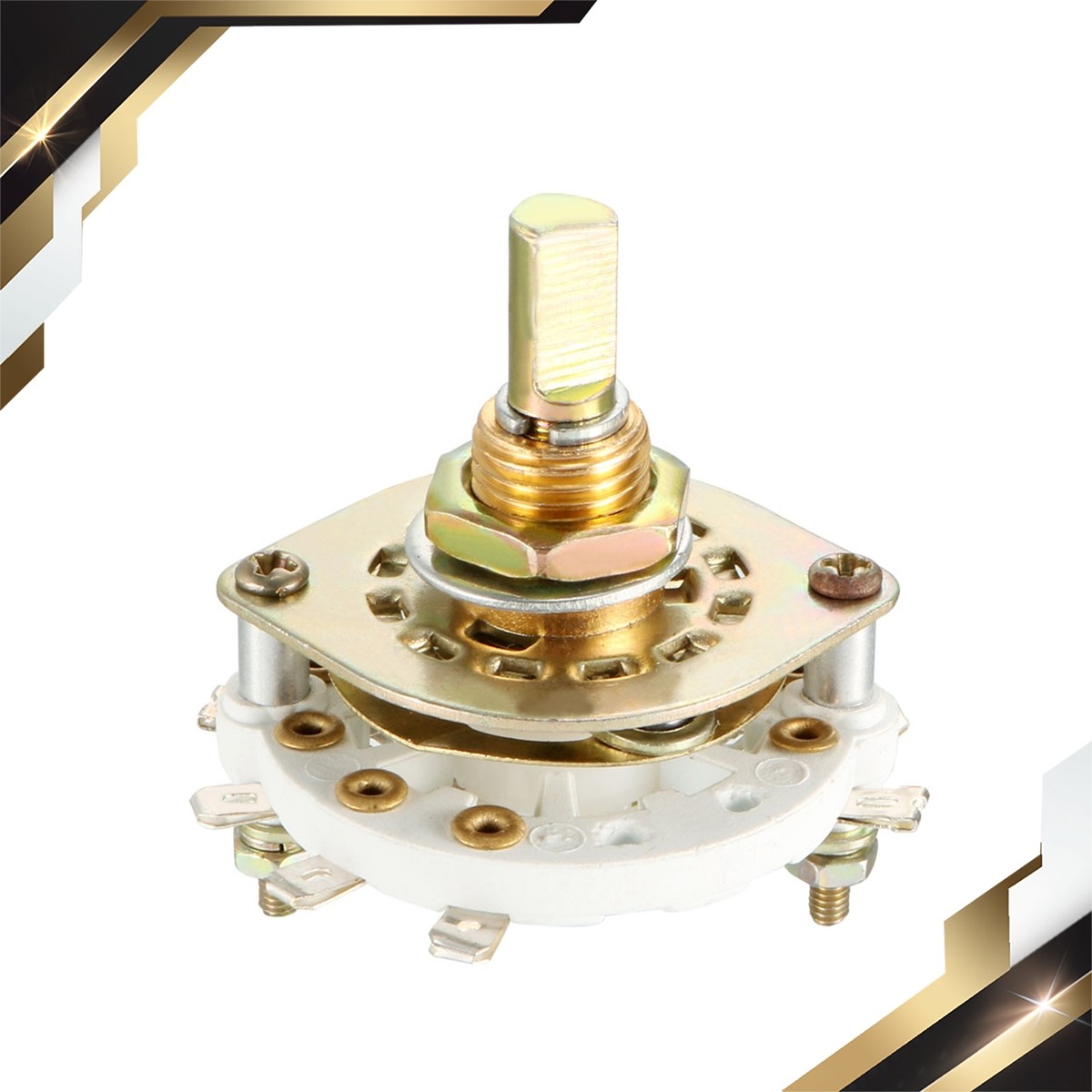 2P3T 2 Pole 3 Position Selectable Single Deck Band Channel Rotary Selector 8Pins