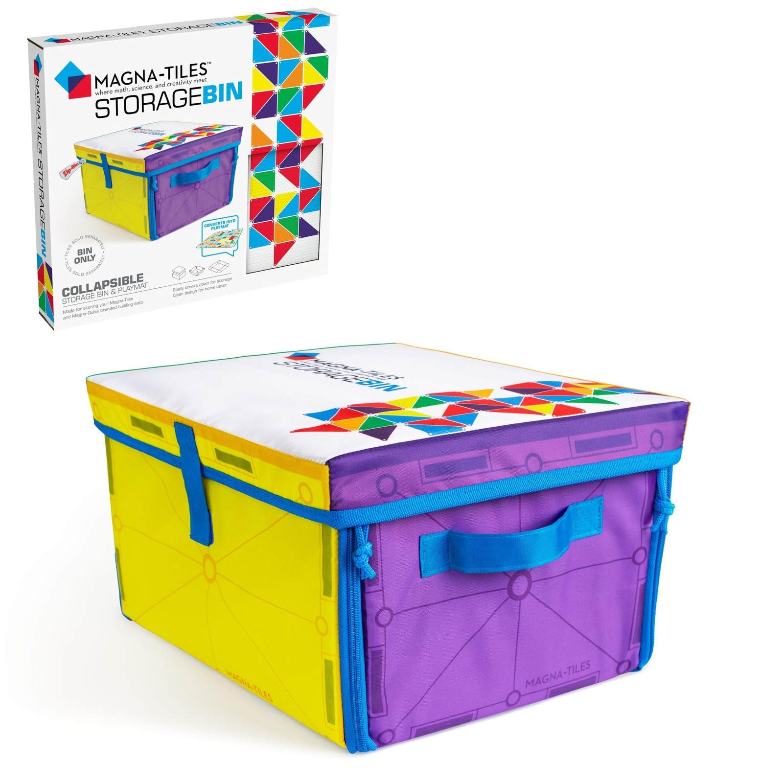 MAGNA-TILES Storage Bin & Interactive Play-Mat, The ORIGINAL Magnetic Buildin...