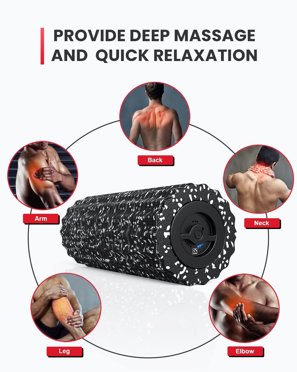 Vibrating Foam Roller for Exercise,4 Vibration Speeds,Rechargeable