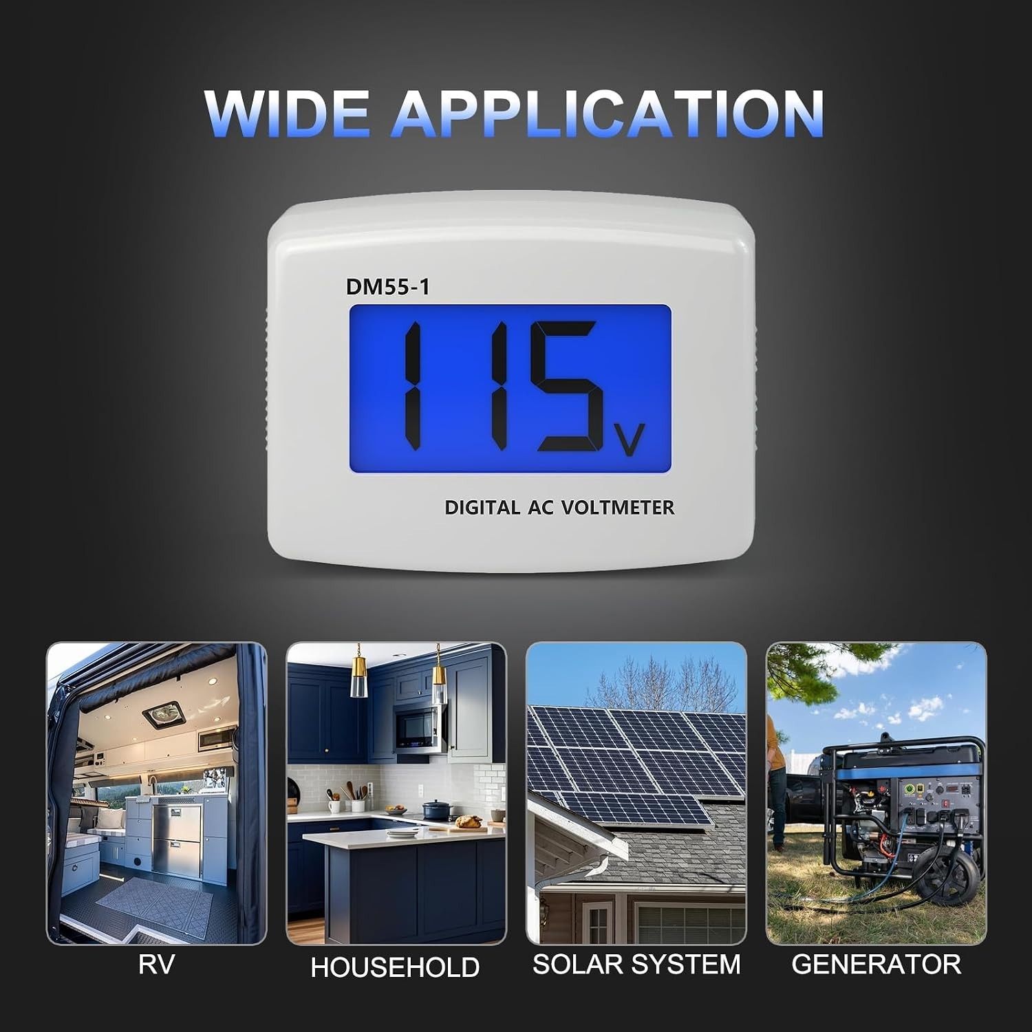 Professional Digital Voltage Meter for AC 80-300V with Potentiometer Adjustment