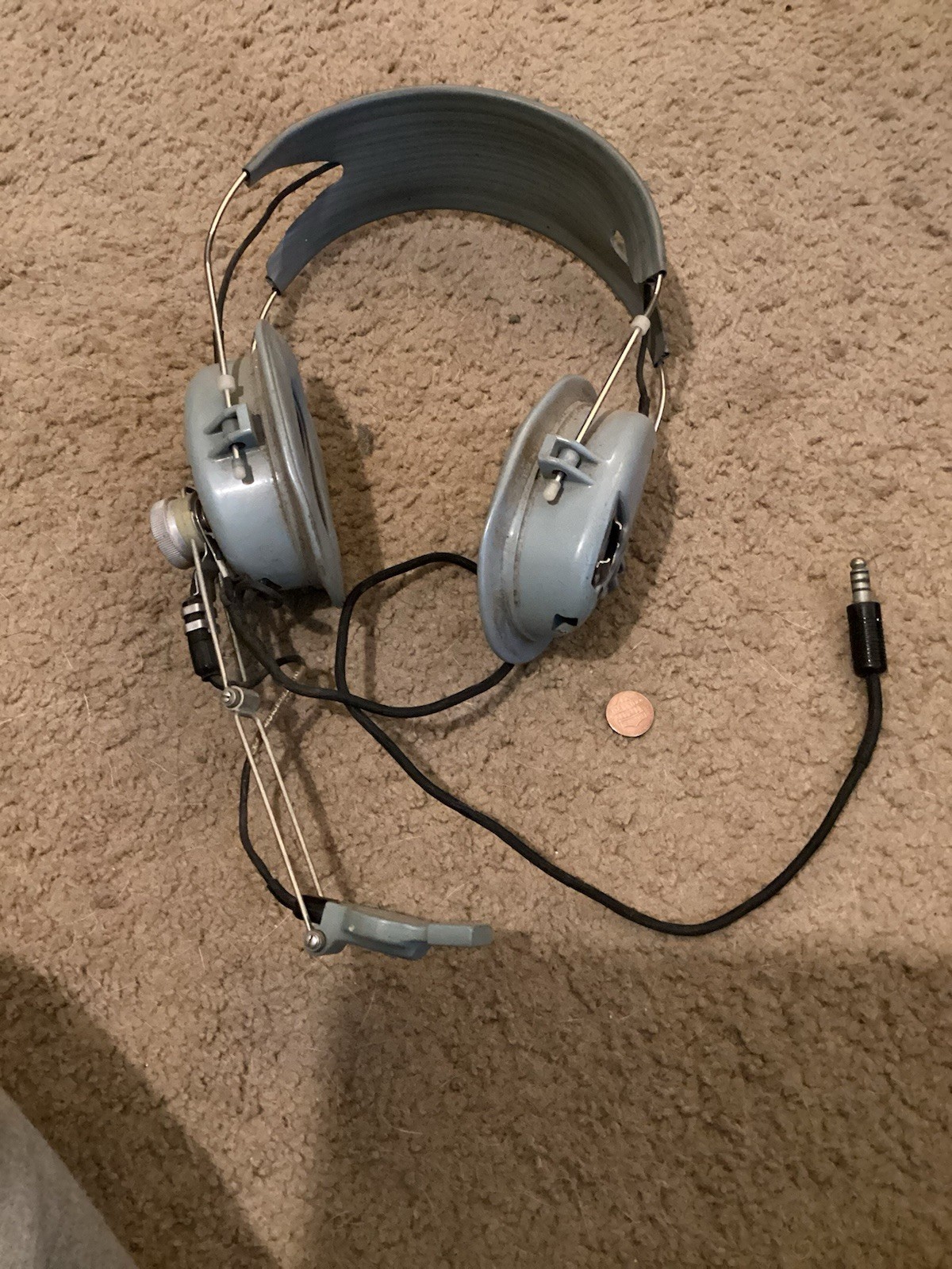 Vintage Astrocom 10175 Mx-2507 AIC Pilots Aviation Comms Headset + Mic Untested