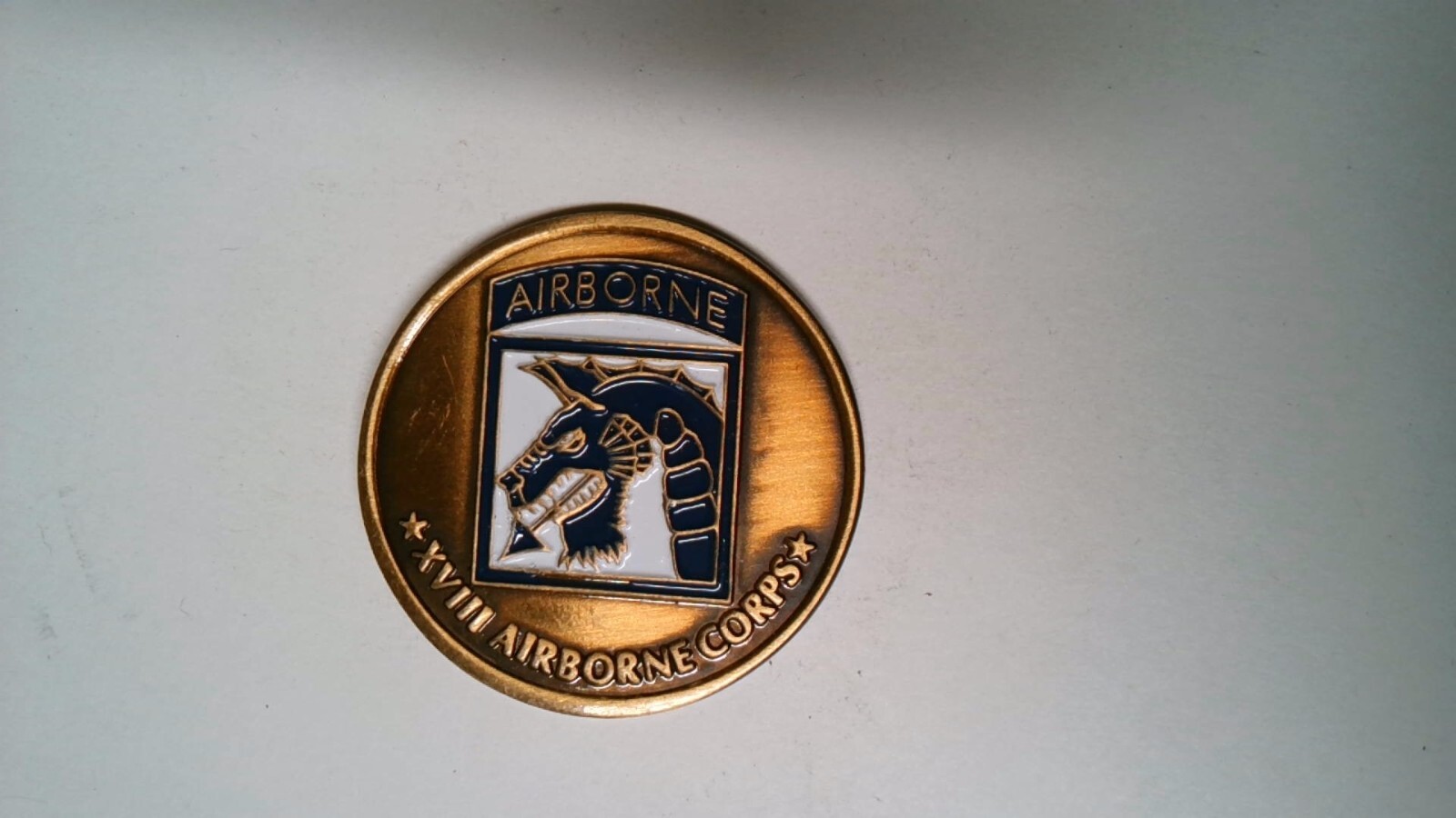 CHALLENGE COIN OLDER HARD FIND 18TH AIRBORNE CORPS CUNNING ENDURANCE FEROCITY