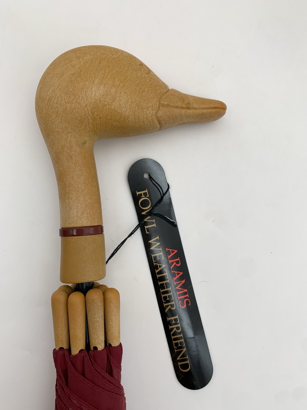 Aramis Fowl Weather Friend Umbrella Burgundy  Duck Head Handle