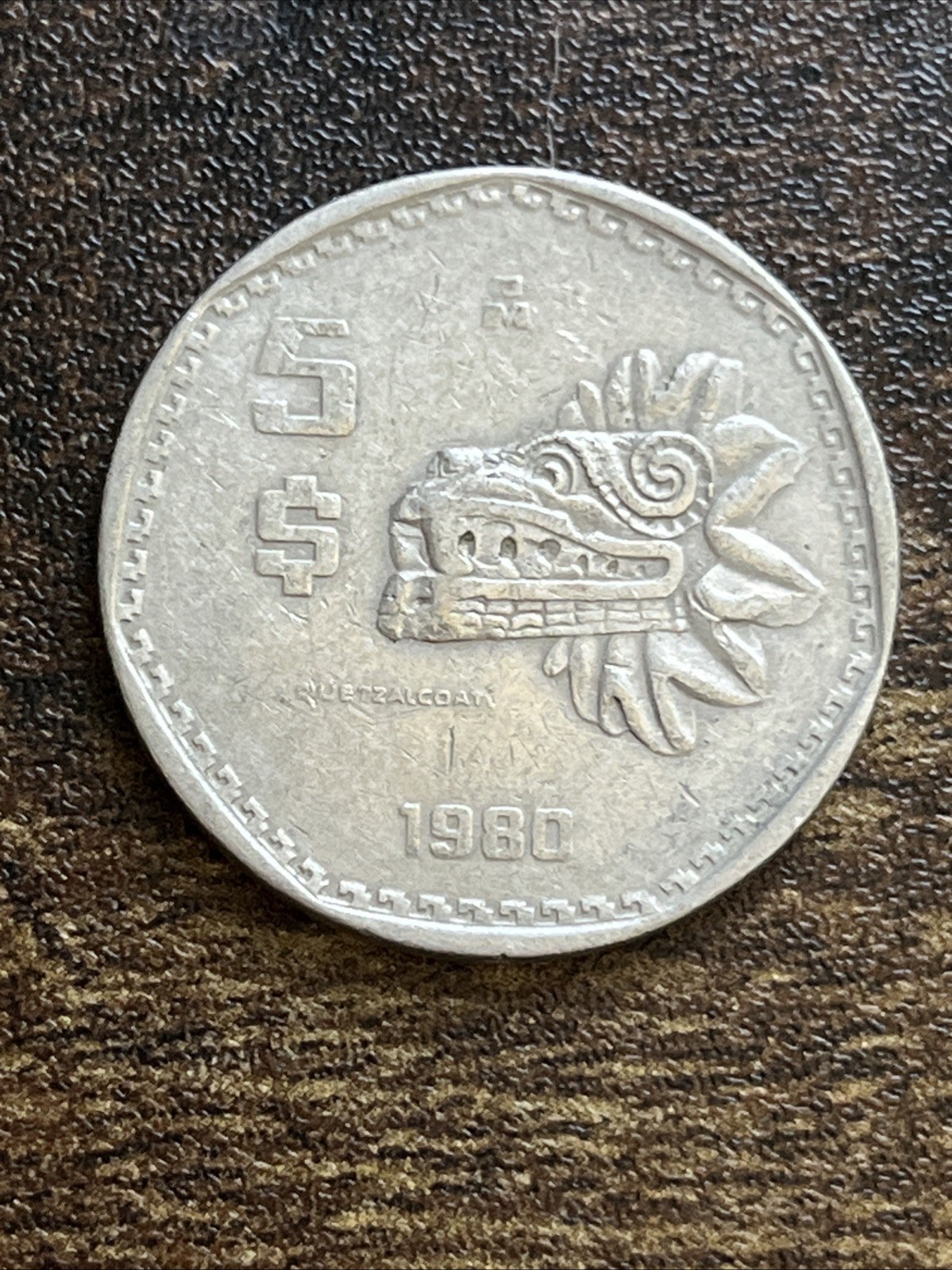 1980 Mexico Mexican 5 Five Pesos XF Extremely Fine Actual Coin TC8902*