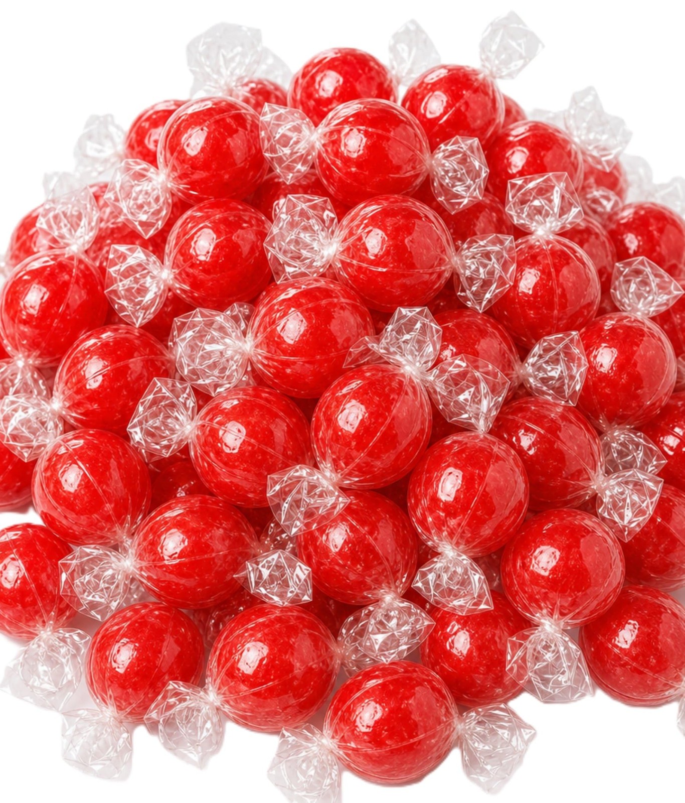 Jumbo Cherry Candy Balls with Gum Center - 1 lb Bulk Bag of Fresh Individuall...