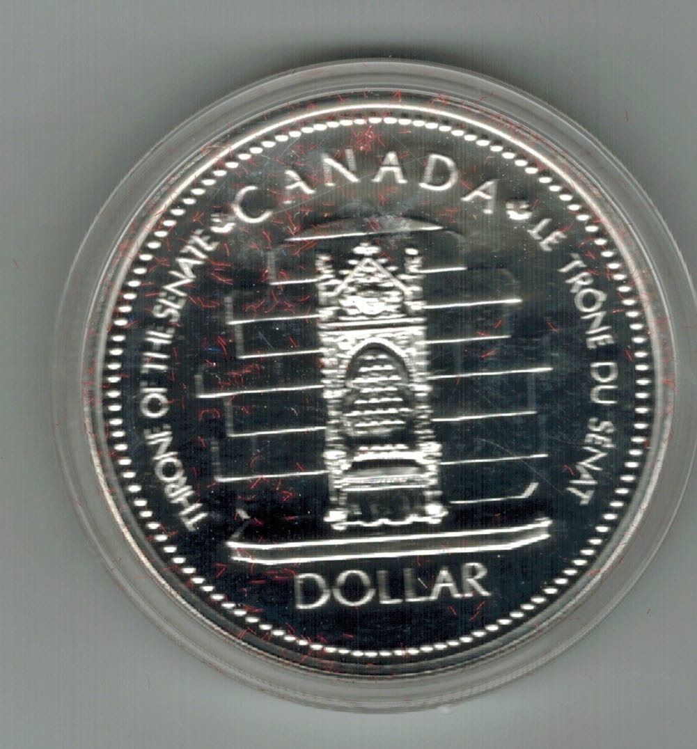 1977  Canadian Throne of Senate SILVER Dollar