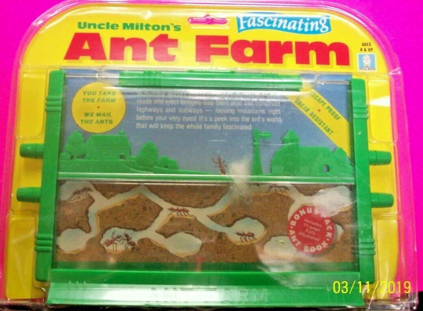 Uncle Milton’s Fascinating Ant Farm No. 16 Vintage New Sealed Unopened Ant Farm