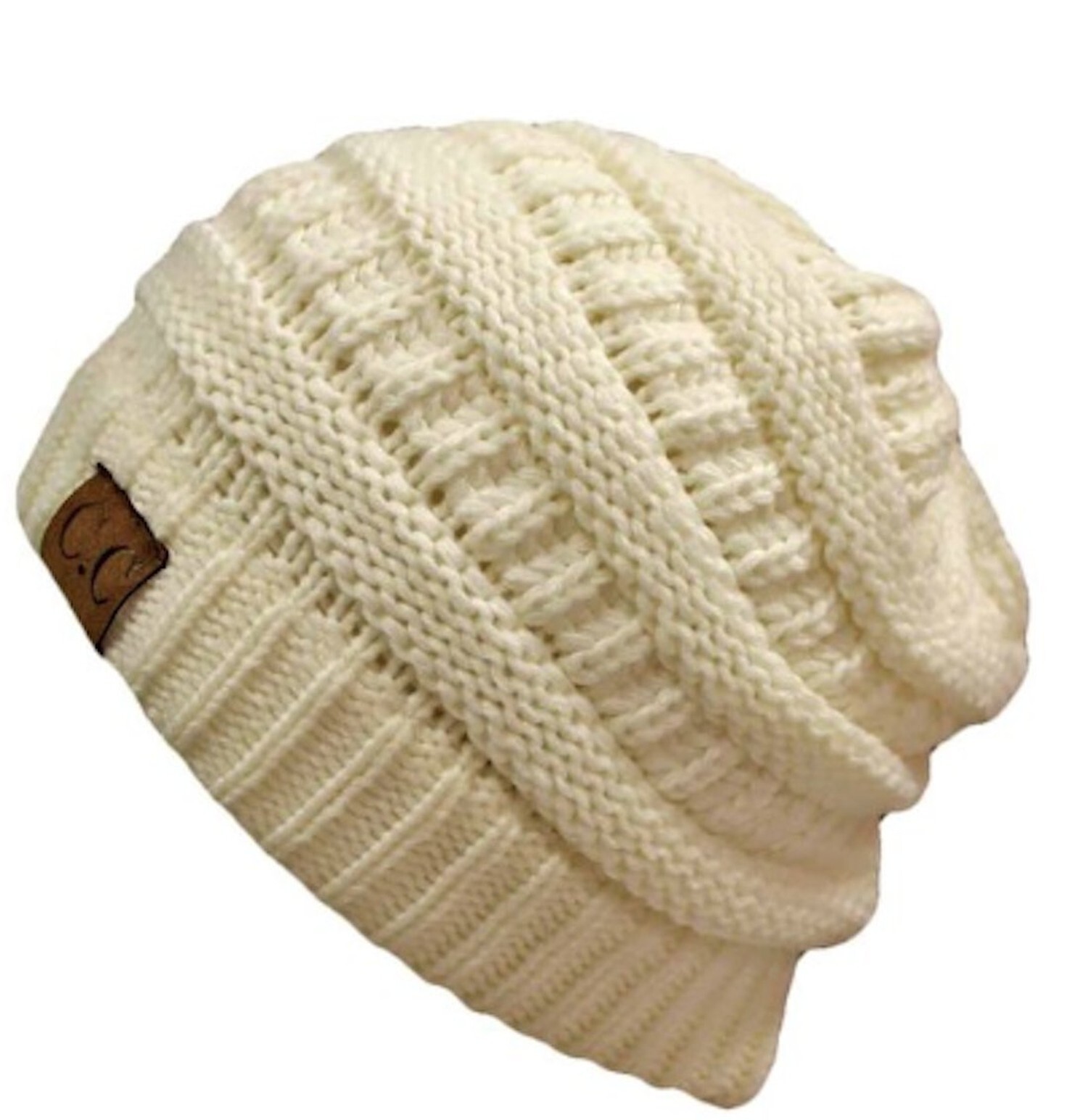 C.C Unisex Beanie Cap One Size Winter White