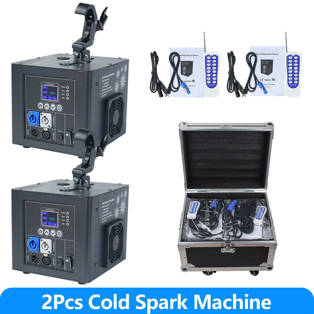 2PCS 800W Suspended Waterfall Cold Spark Machine Fireworks with Flight Case