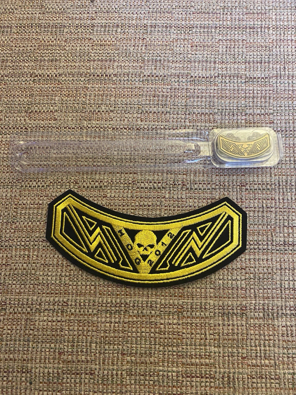 Harley Davidson Owners Group HOG 2012 Annual Membership Rocker Patch and Pin