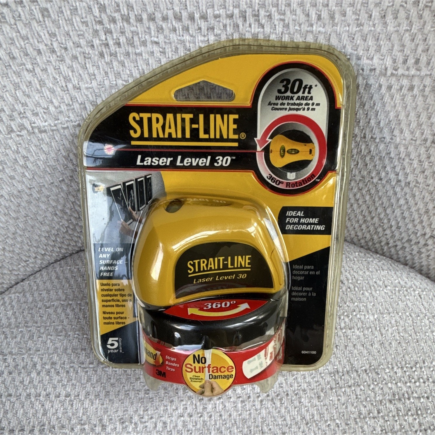 Strait-Line Laser Level 30 30 ft, 360° Rotation Hands-Free, Yellow/Black