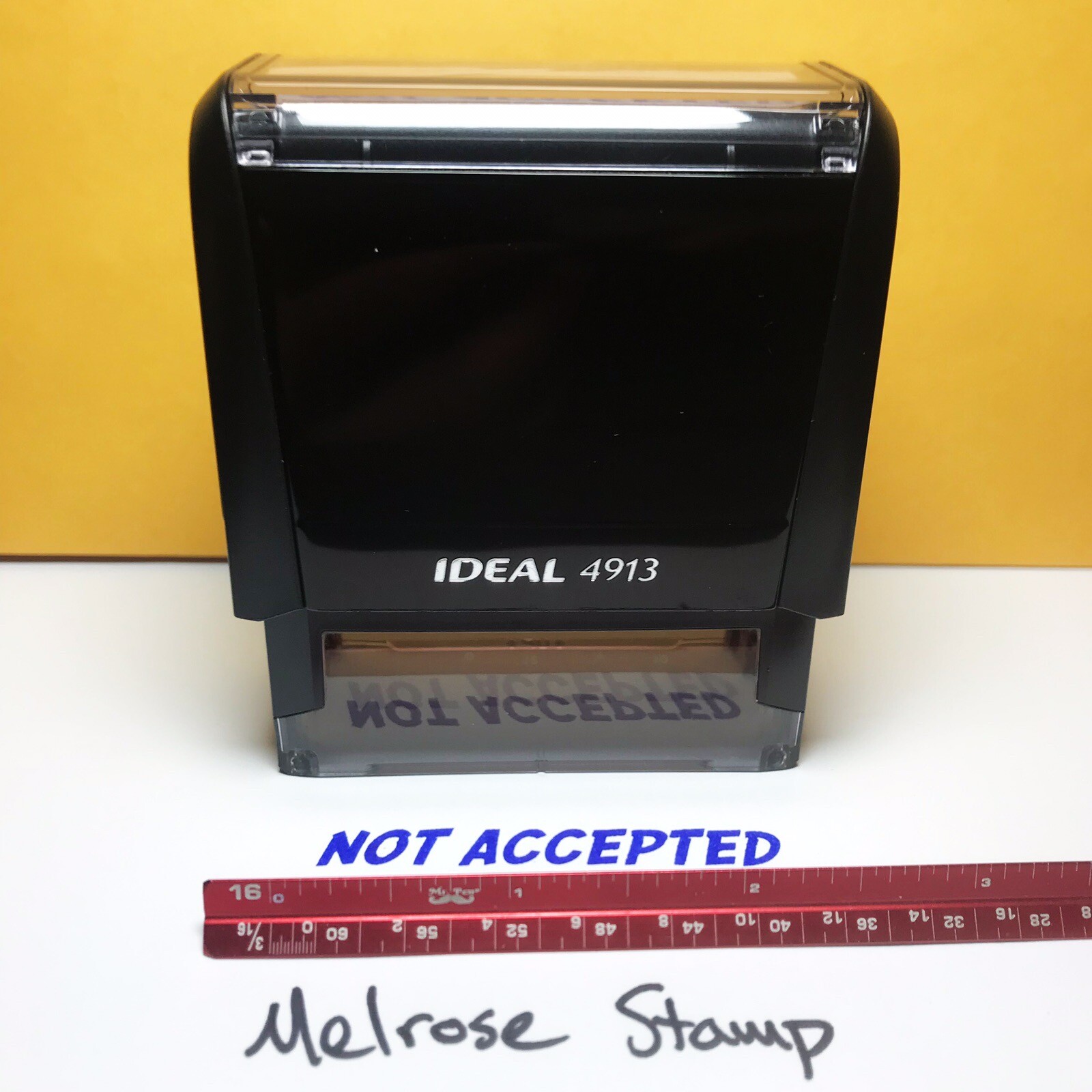 Not Accepted Rubber Stamp Blue Ink Self Inking Ideal 4913