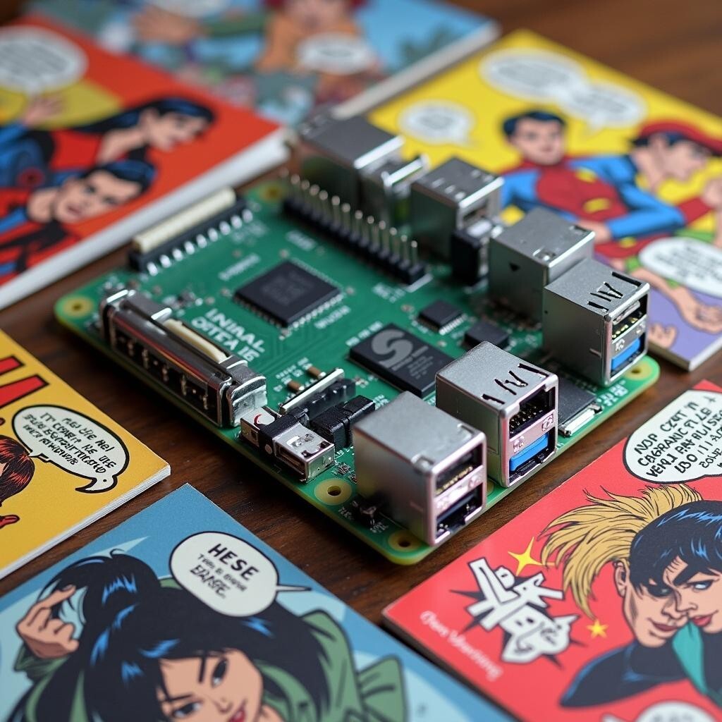 Comic Books Micro-SD 1 TB for Raspberry Pi 4 [4/8 GB] - With Built-in Web Reader