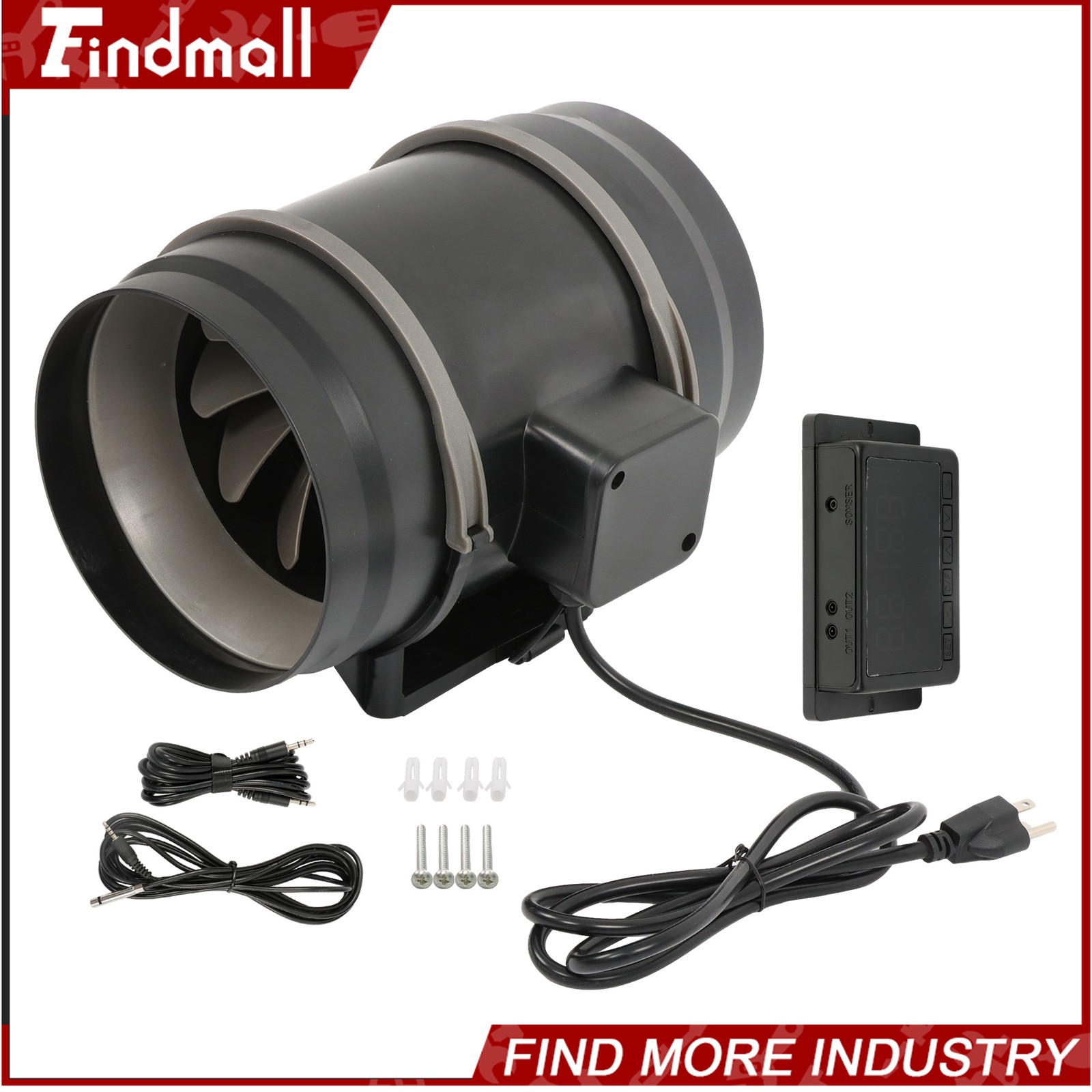 Findmall 8 Inch Inline Duct Fan HVAC Exhaust Blower Kit 807 CFM with EC Motor
